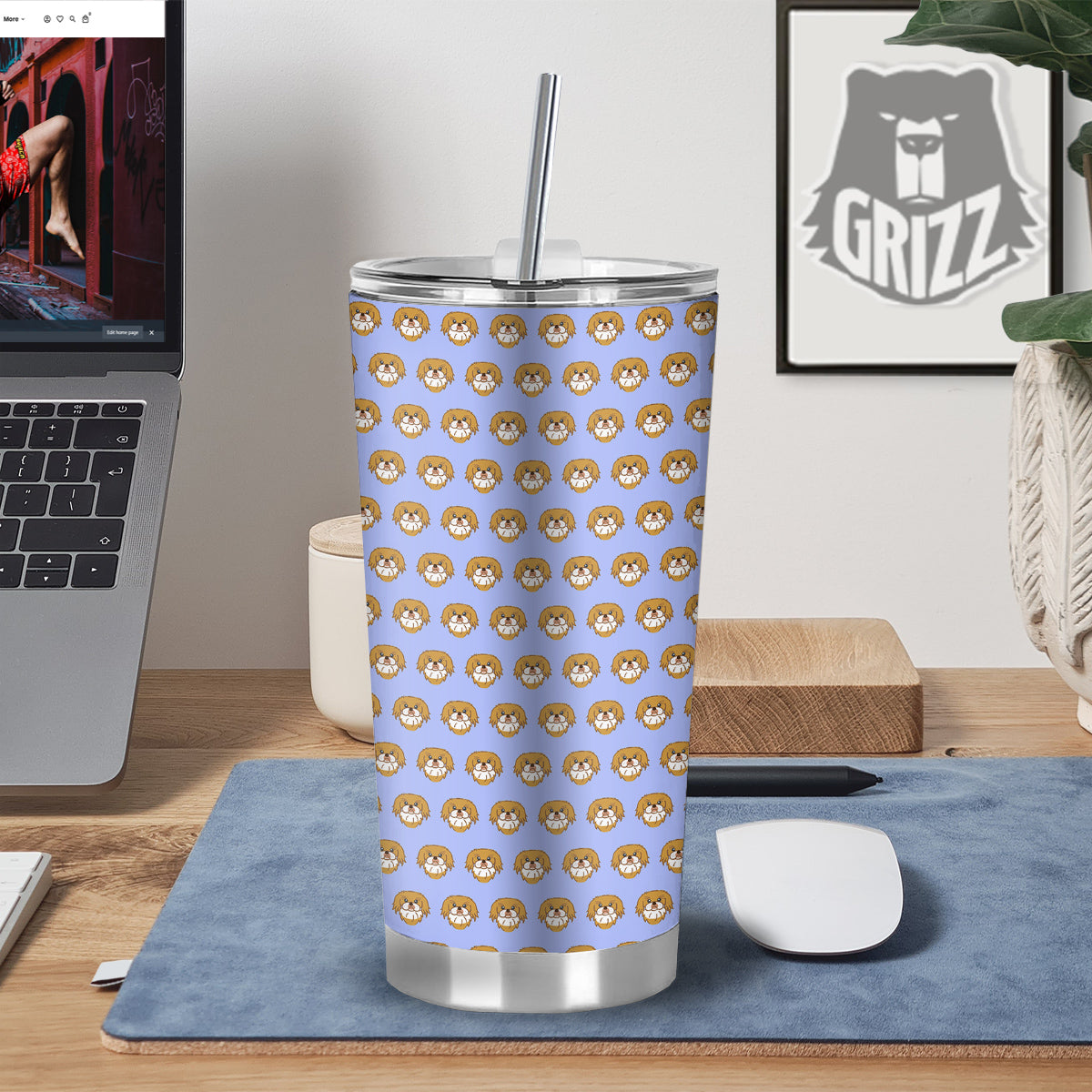 Shih Tzu Cute Print Pattern Tumbler-grizzshop
