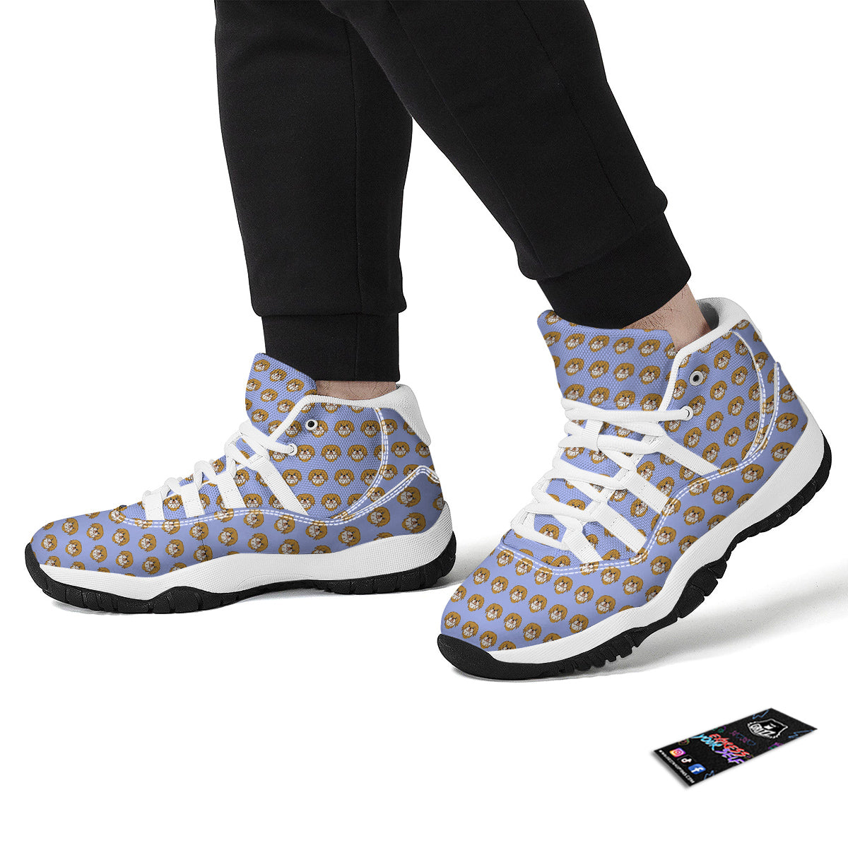 Shih Tzu Cute Print Pattern White Bball Shoes-grizzshop