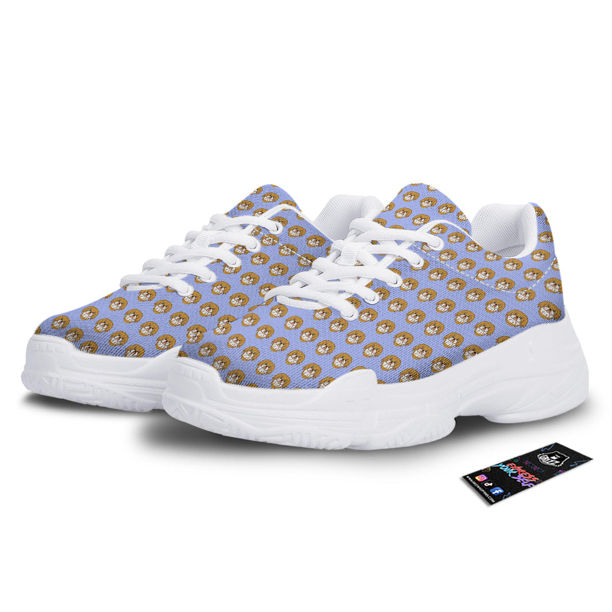 Shih Tzu Cute Print Pattern White Chunky Shoes-grizzshop