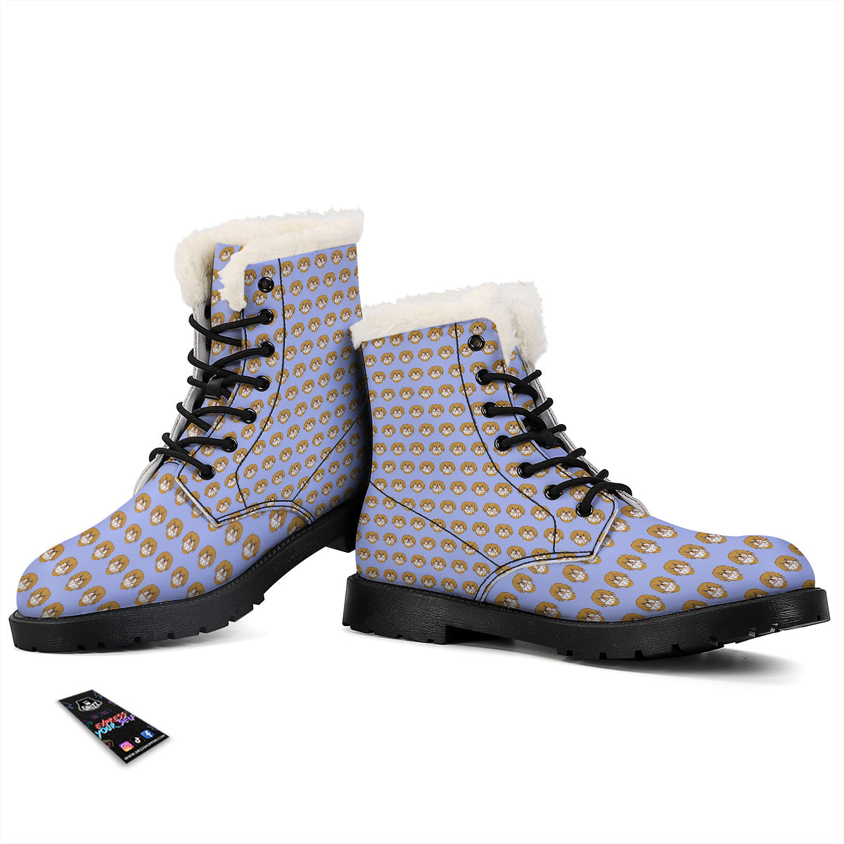 Shih Tzu Cute Print Pattern Winter Boots-grizzshop
