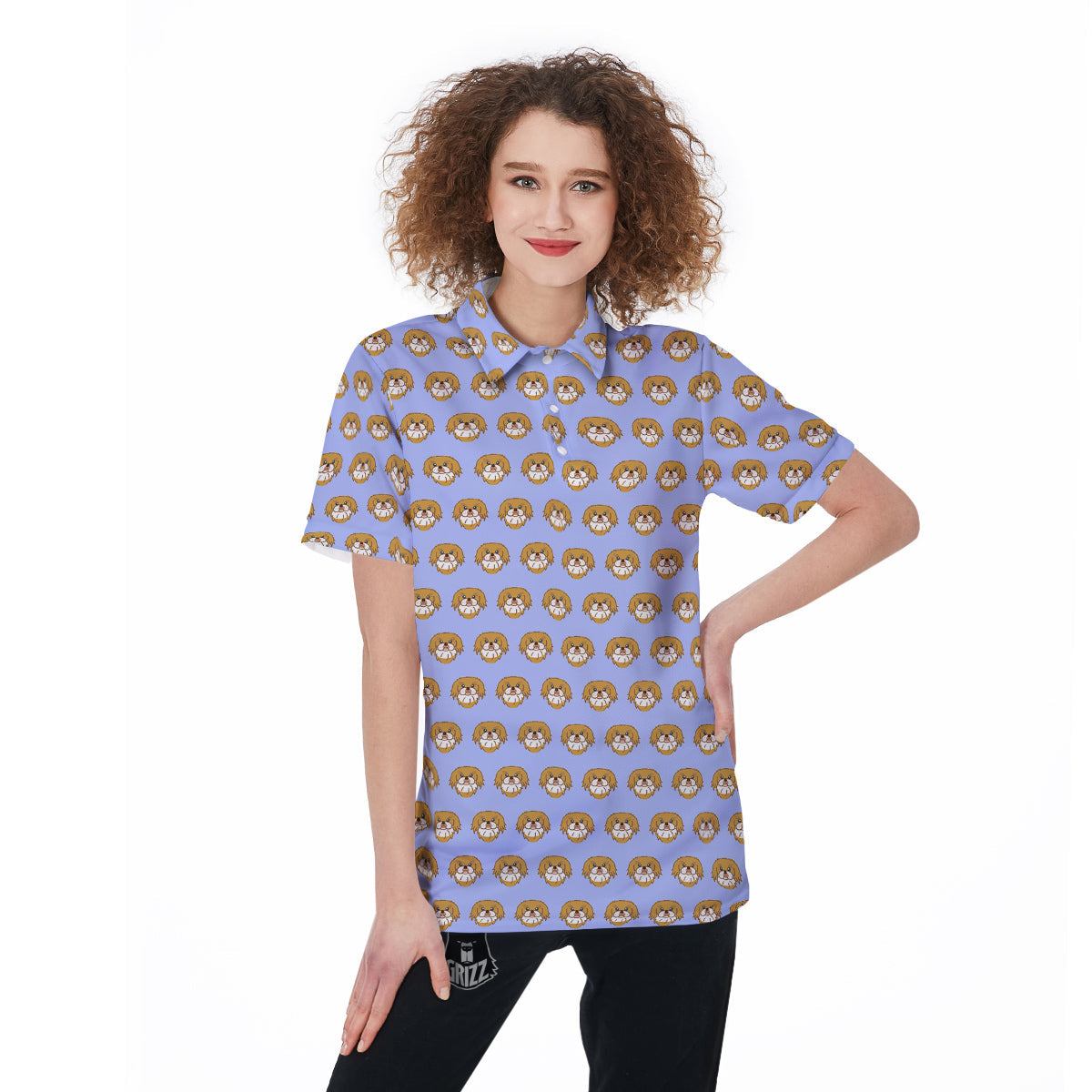 Shih Tzu Cute Print Pattern Women's Golf Shirts-grizzshop