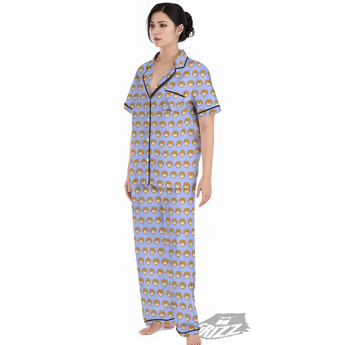 Shih Tzu Cute Print Pattern Women's Pajamas Set-grizzshop