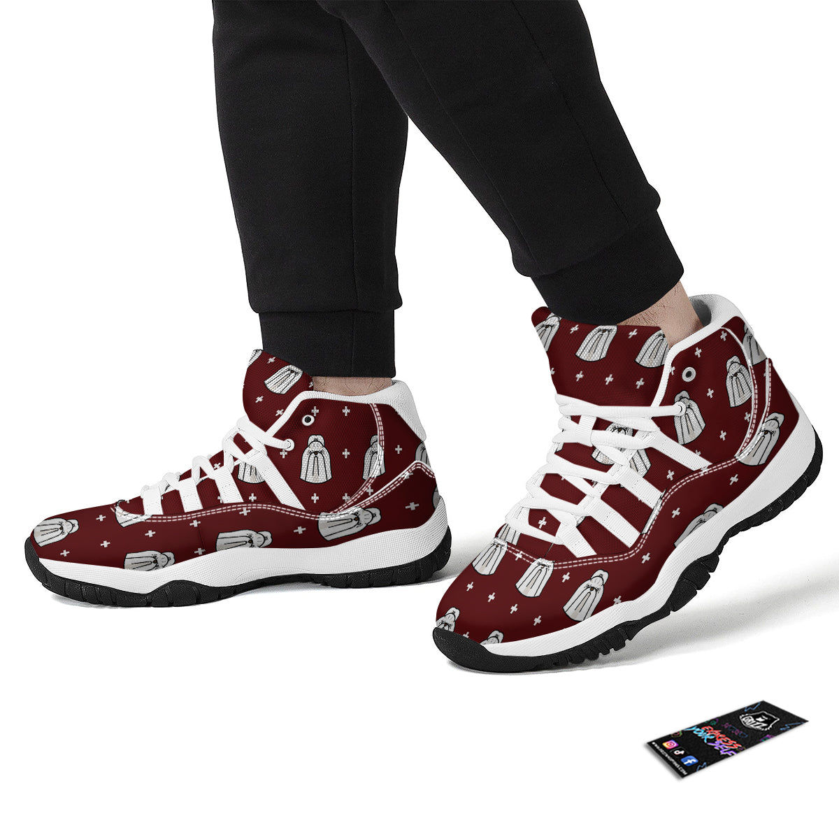 Shih Tzu Dog Pattern Print White Bball Shoes-grizzshop