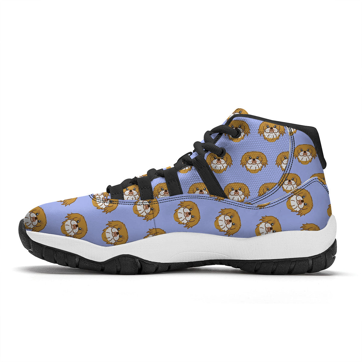 Shih Tzu Dog Print Pattern Black Bball Shoes-grizzshop