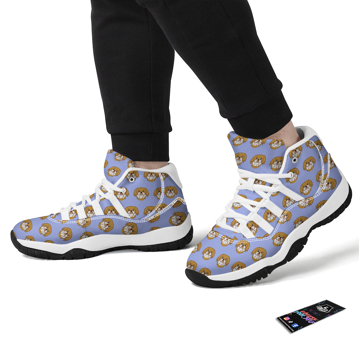 Shih Tzu Dog Print Pattern White Bball Shoes-grizzshop
