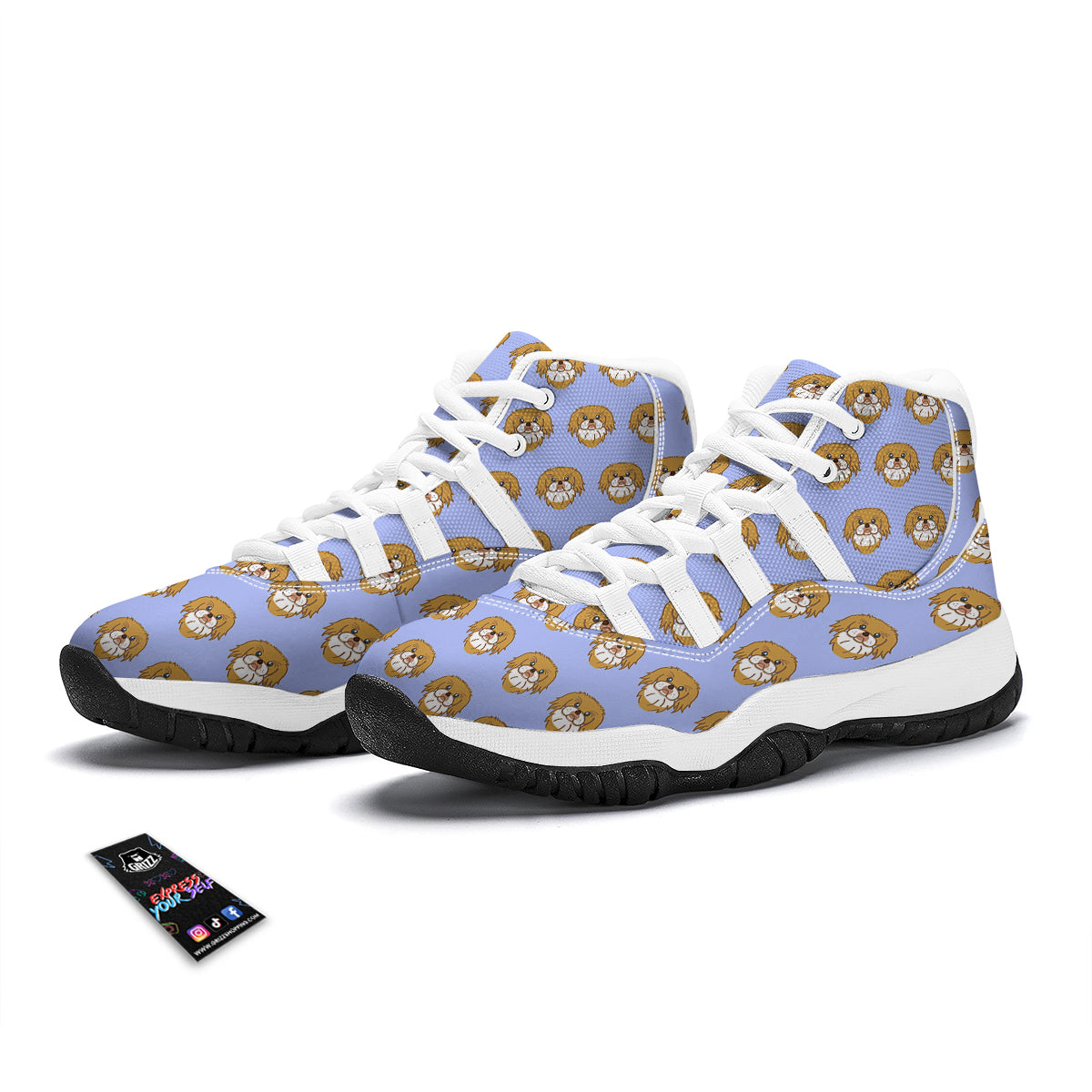 Shih Tzu Dog Print Pattern White Bball Shoes-grizzshop