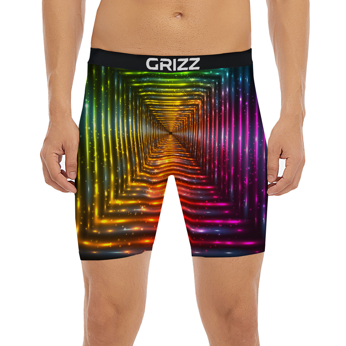 Shining Lights Rainbow Colors Neon Print Boxer Briefs-grizzshop