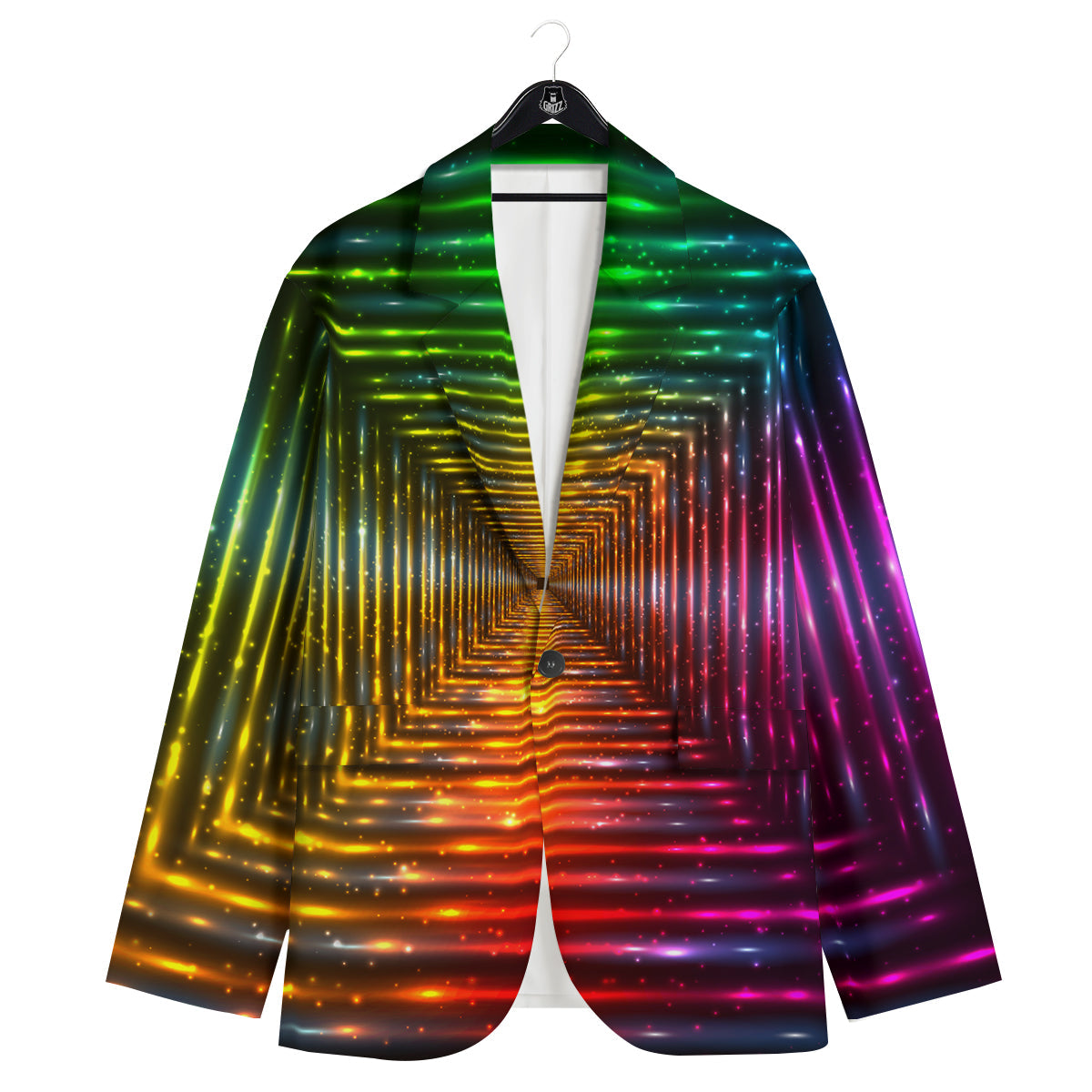 Shining Lights Rainbow Colors Neon Print Men's Sport Coat-grizzshop