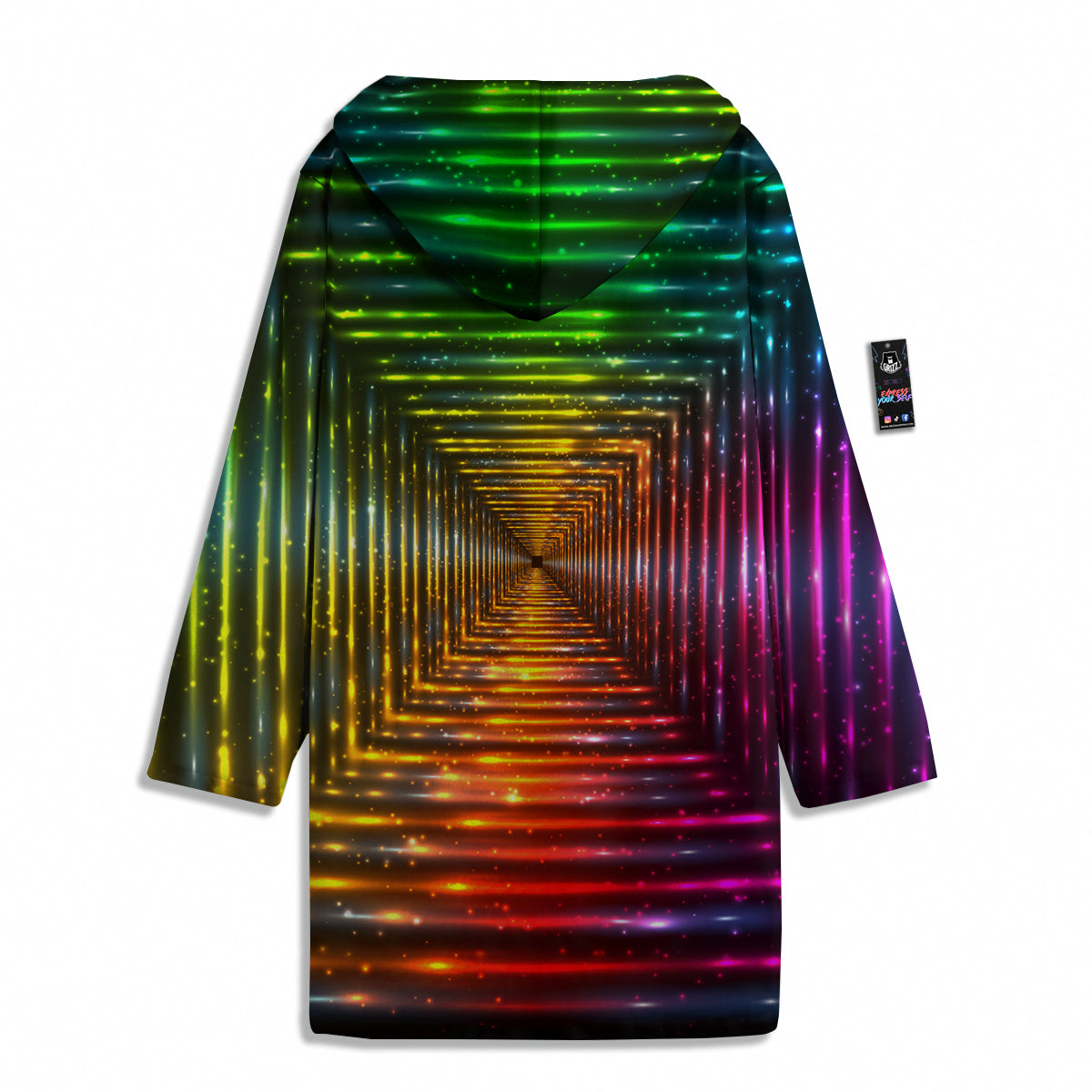 Shining Lights Rainbow Colors Neon Print Men's Windbreaker Jacket-grizzshop