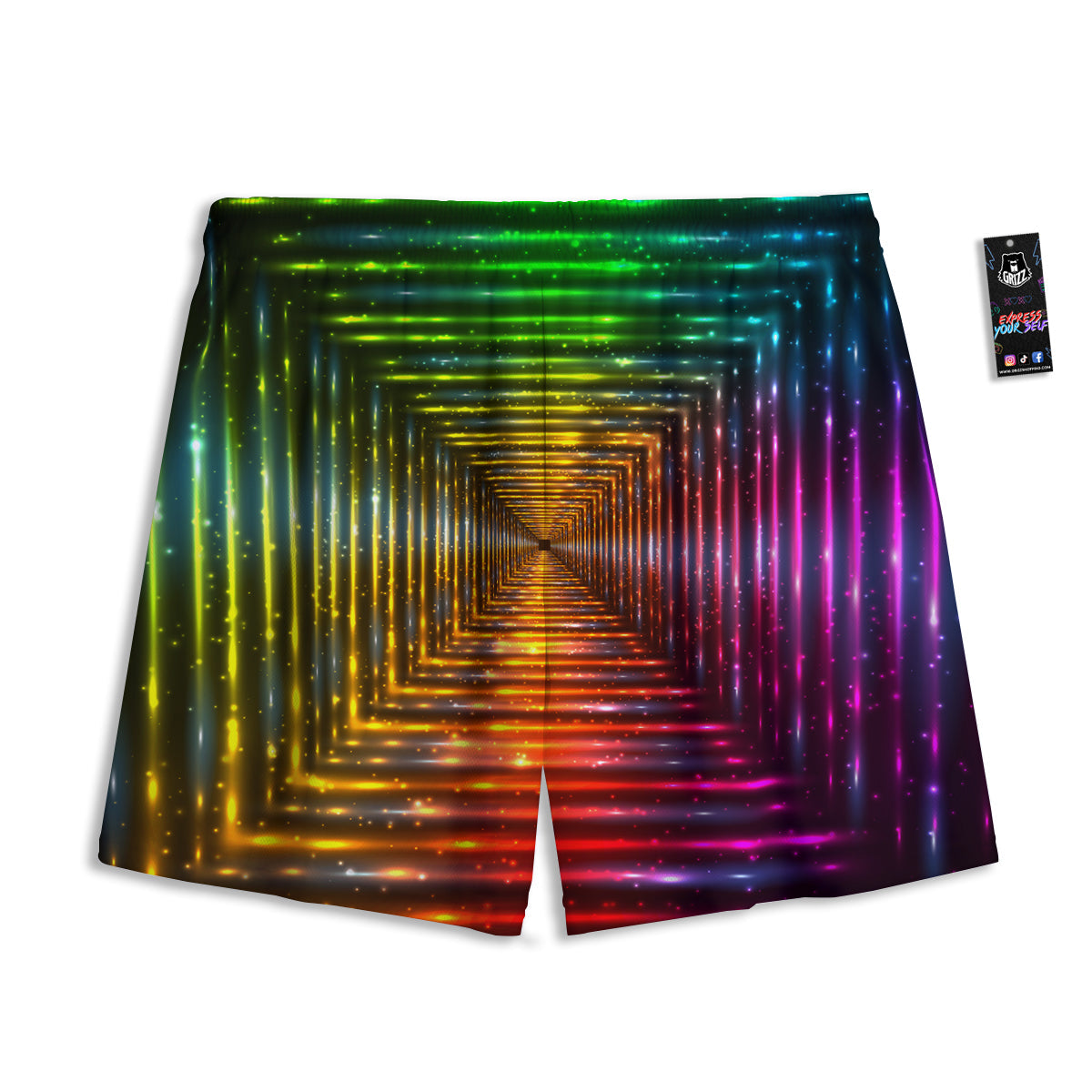 Star Geometric Print Pattern Mesh Shorts