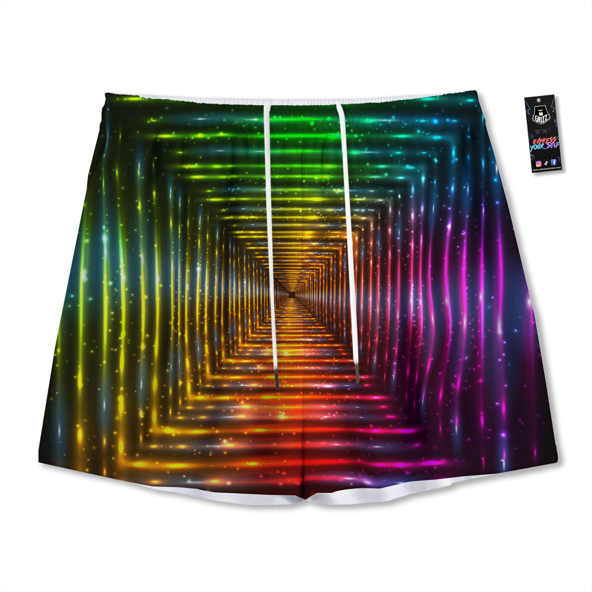 Star Geometric Print Pattern Mesh Shorts