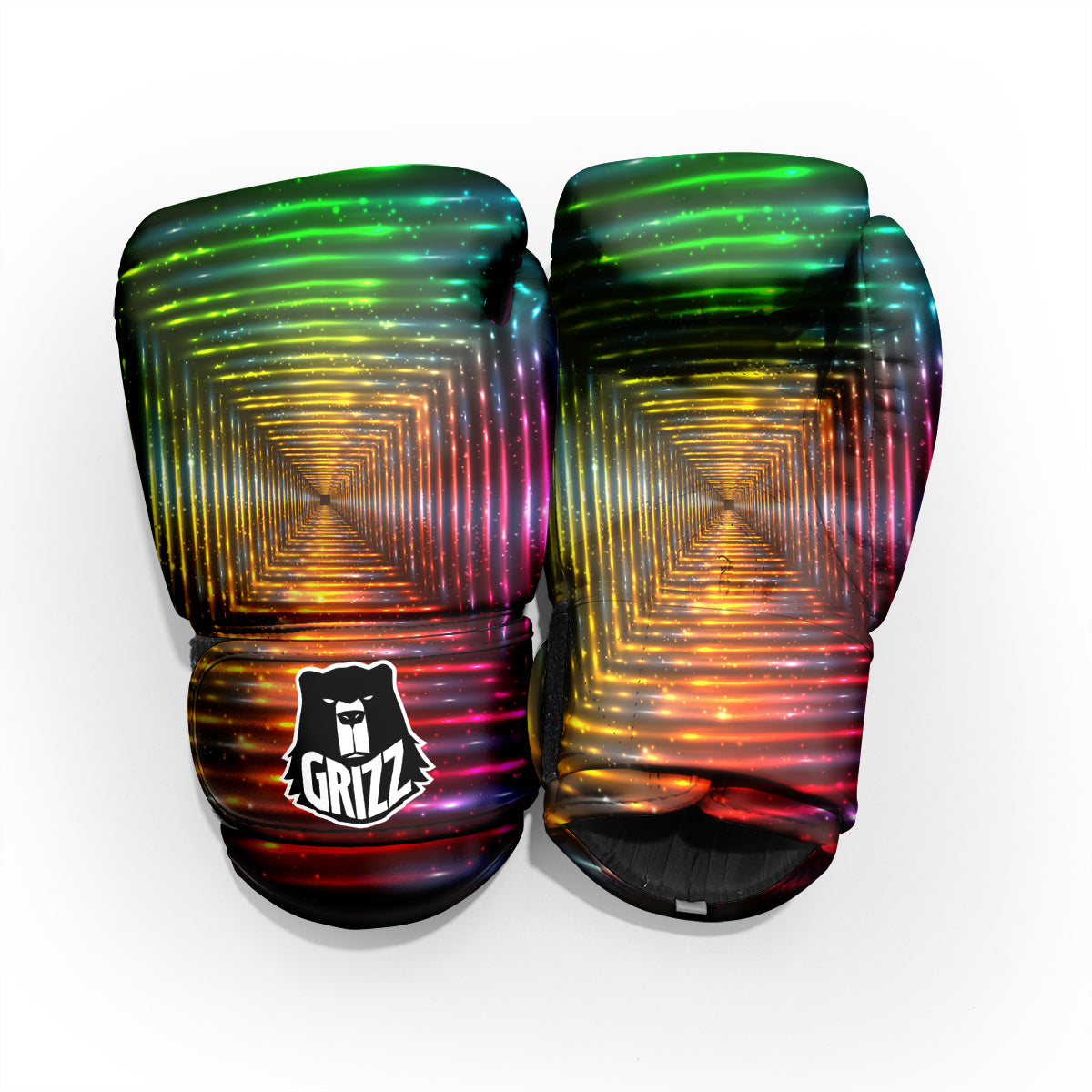 Shining Lights Rainbow Colors Neon Print Pro Boxing Glove