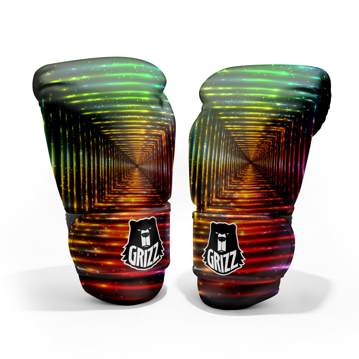 Shining Lights Rainbow Colors Neon Print Pro Boxing Glove