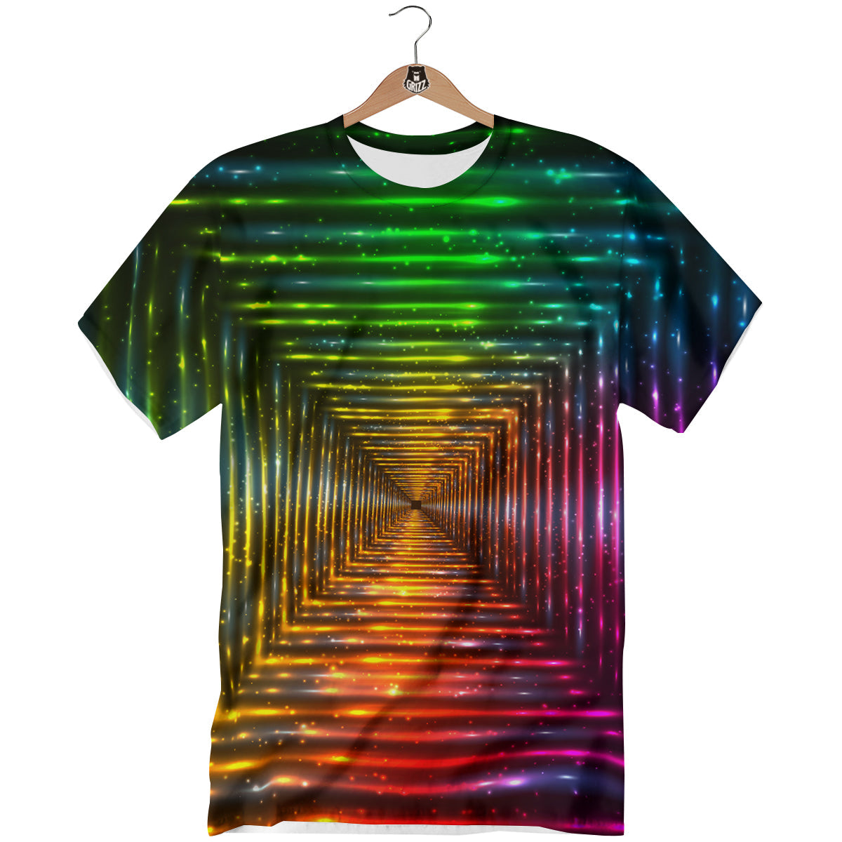 Shining Lights Rainbow Colors Neon Print T-Shirt-grizzshop