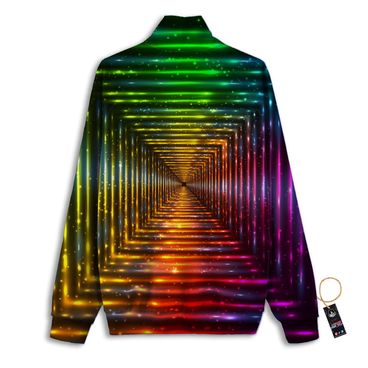 Shining Lights Rainbow Colors Neon Print Track Jacket-grizzshop
