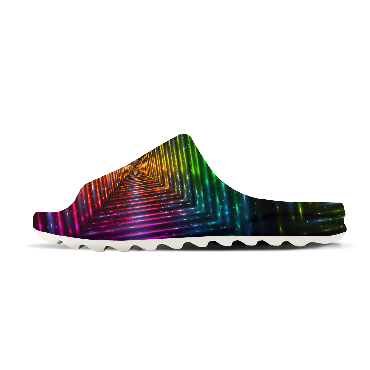 Shining Lights Rainbow Colors Neon Print Sandals-grizzshop
