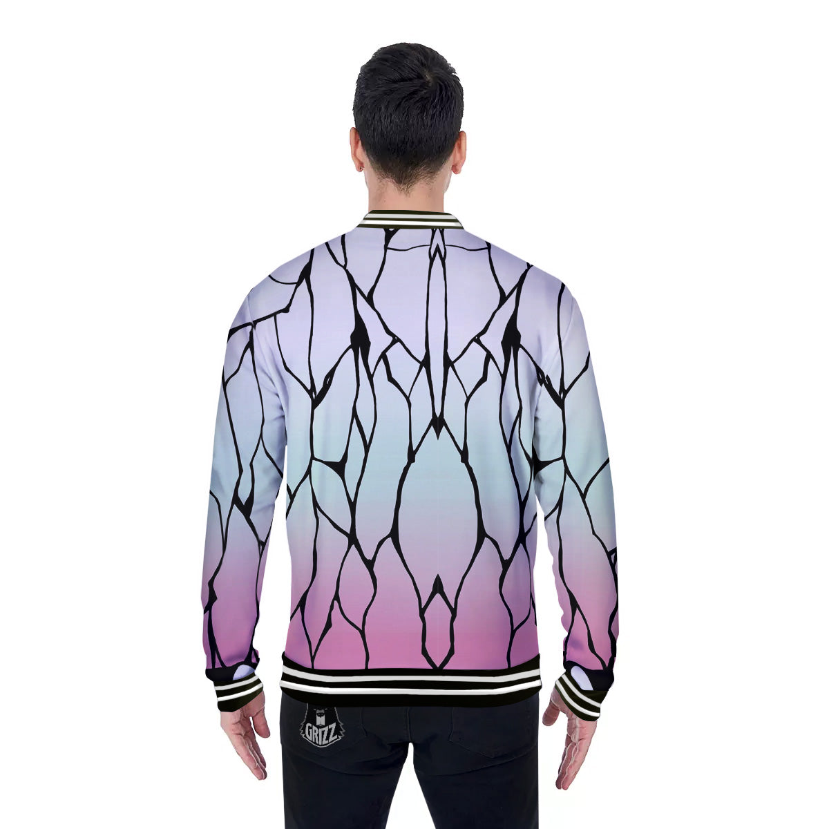 Shinobu Print Pattern Baseball Jacket-grizzshop