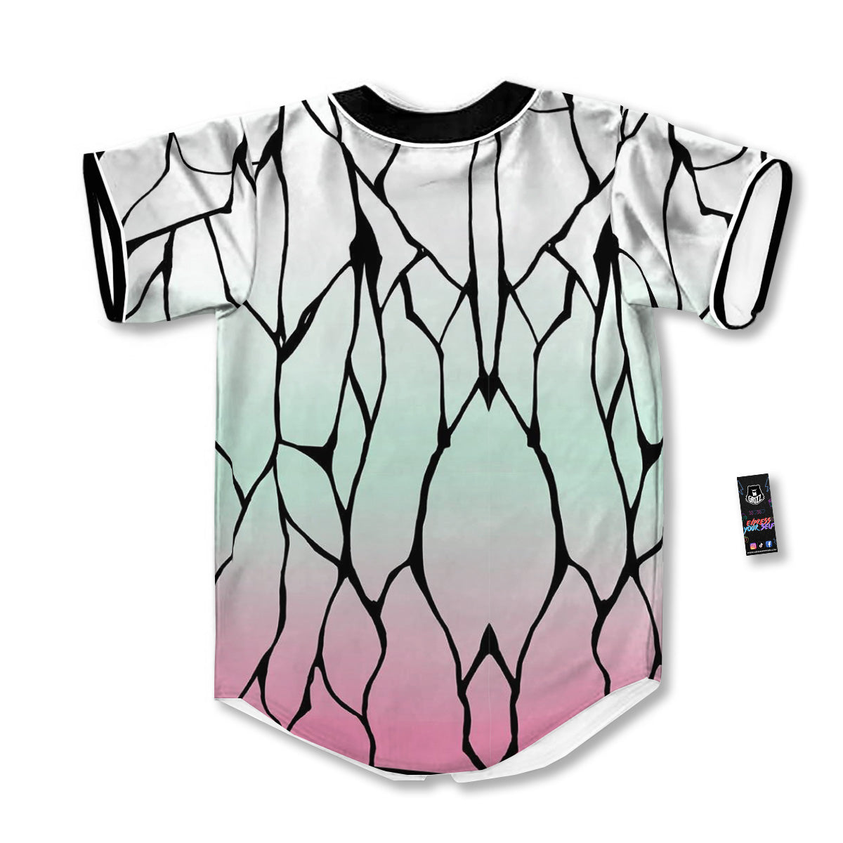 Shinobu Print Pattern Baseball Jersey-grizzshop