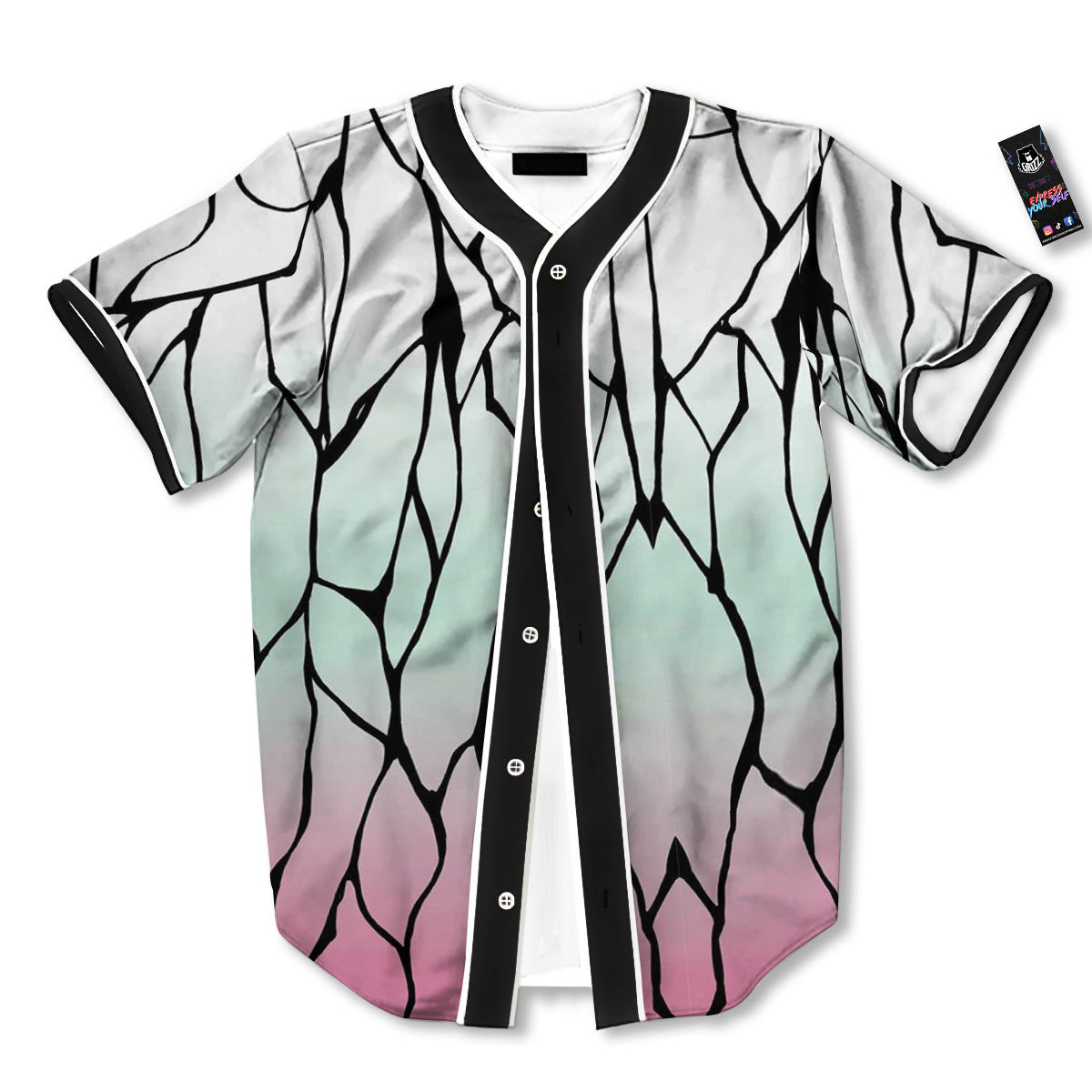 Shinobu Print Pattern Baseball Jersey-grizzshop