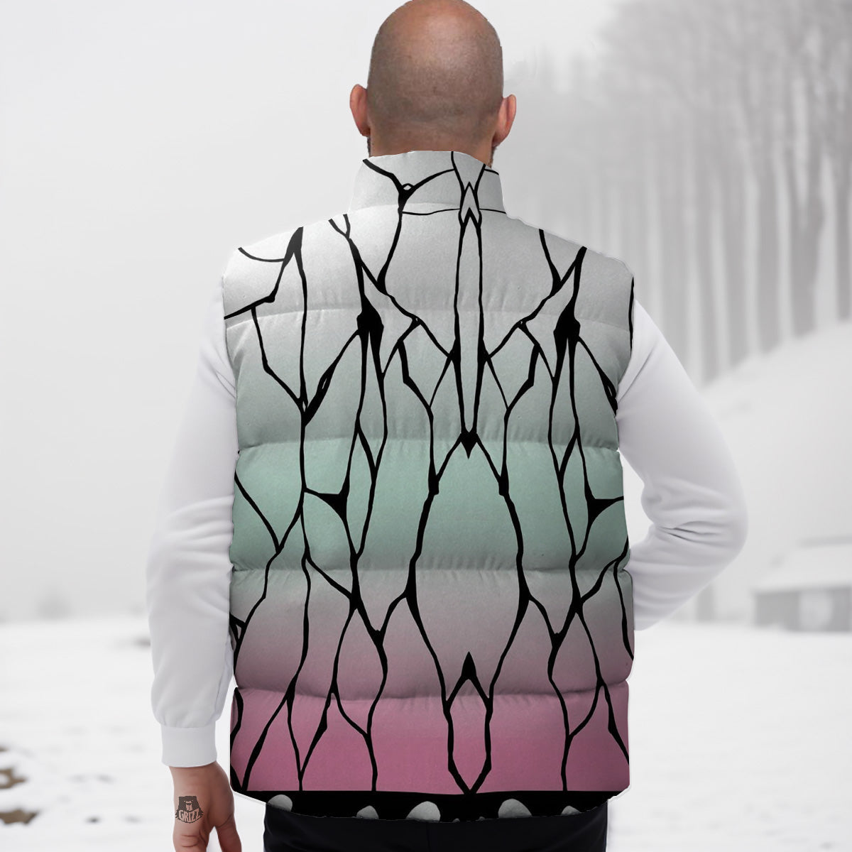 Shinobu Print Pattern Down Vest-grizzshop