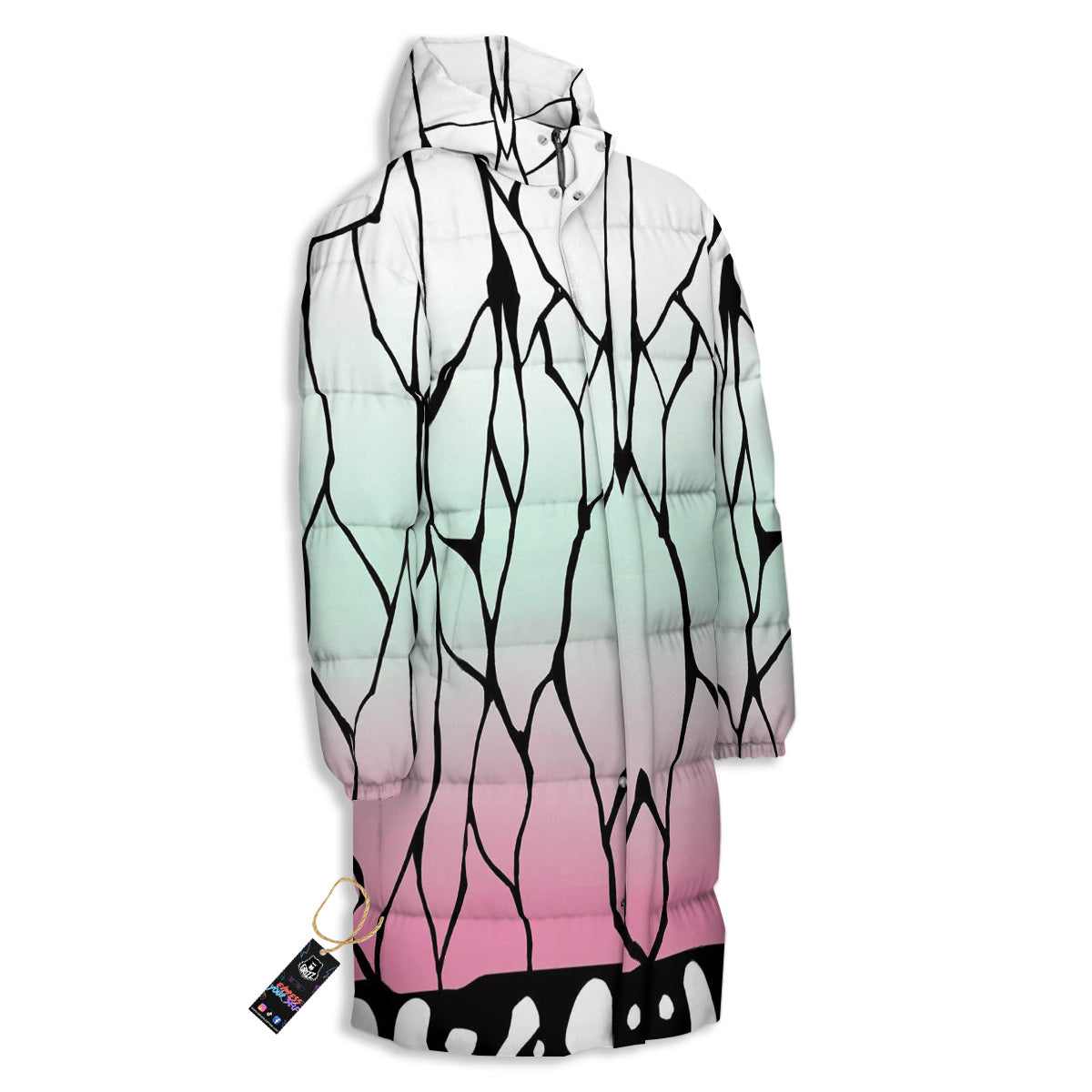 Shinobu Print Pattern Long Down Jacket-grizzshop