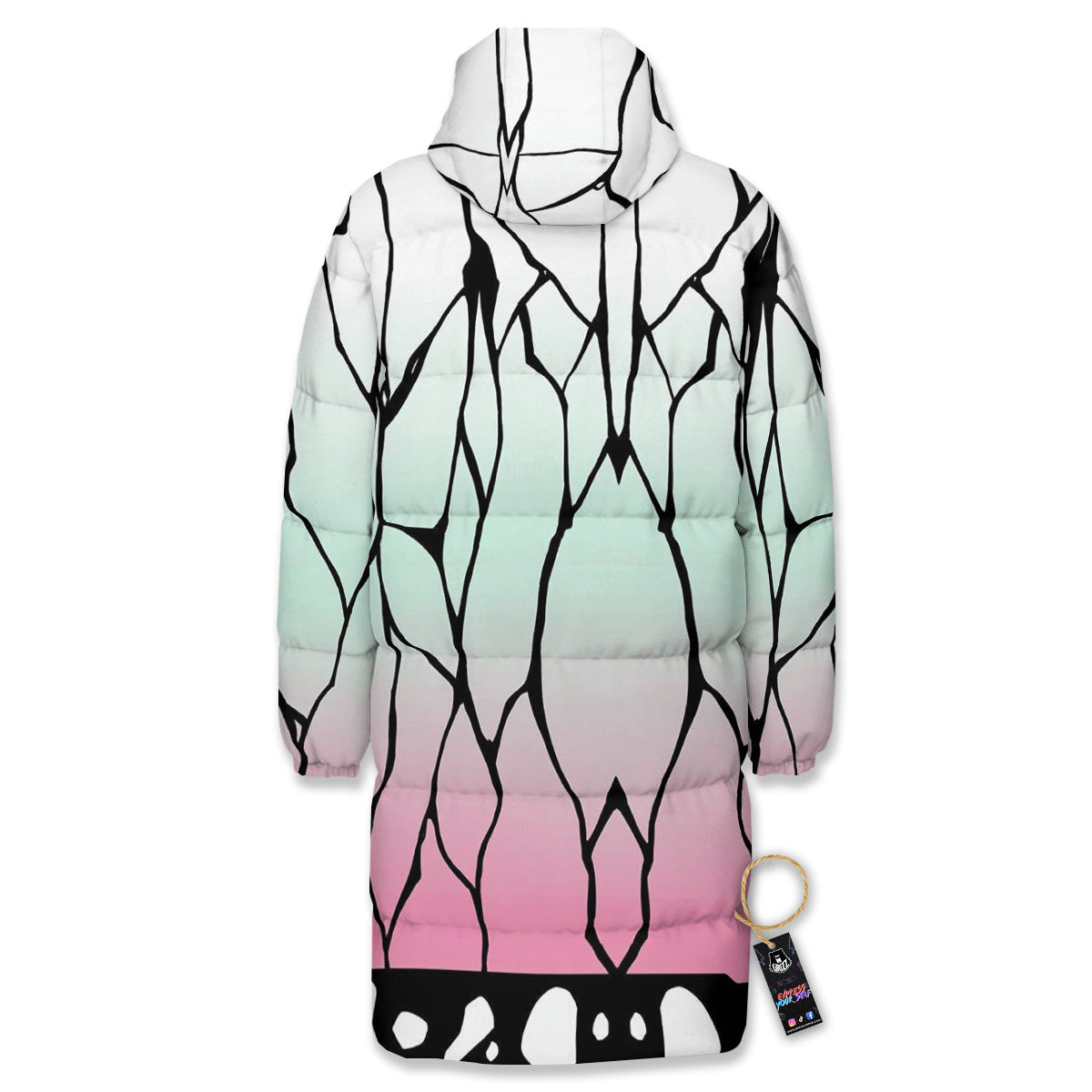 Shinobu Print Pattern Long Down Jacket-grizzshop