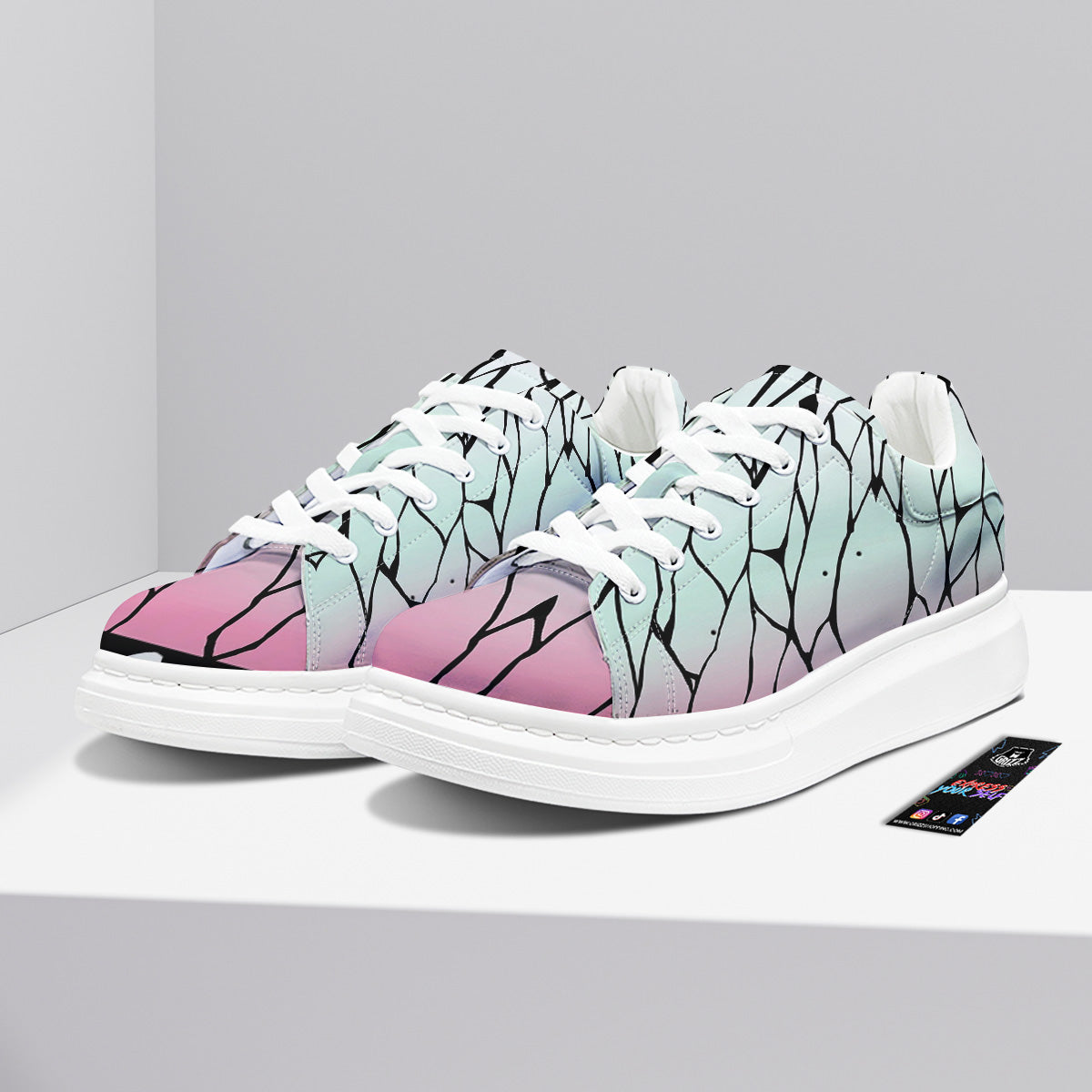 Shinobu Print Pattern Platform Shoes-grizzshop