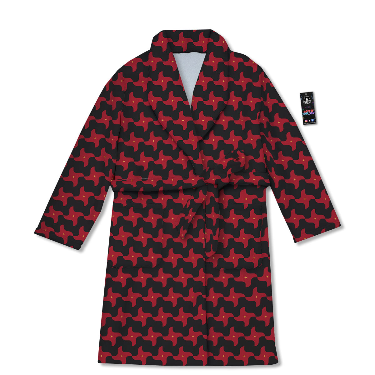 Shuriken Ninja Print Pattern Bathrobe-grizzshop