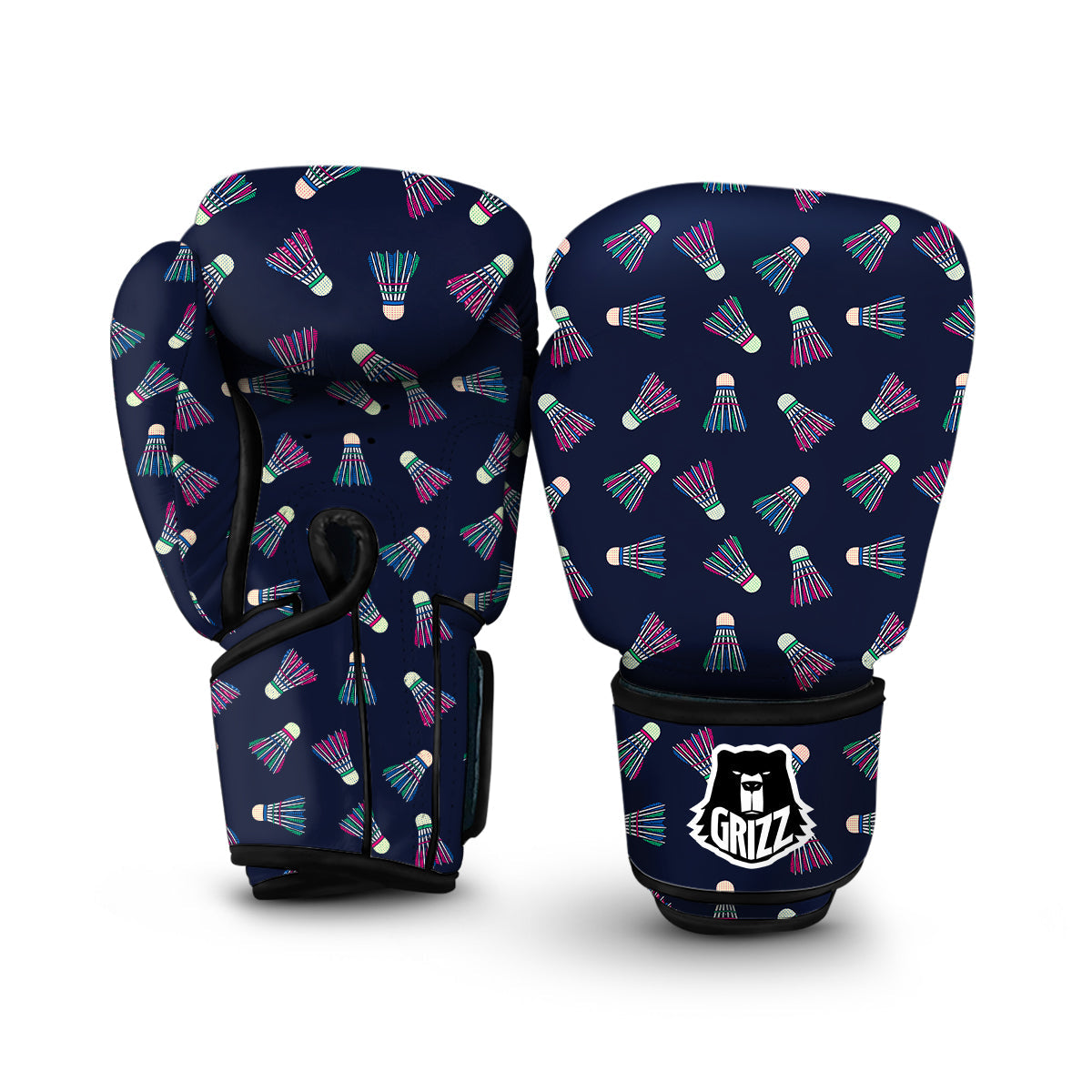 Shuttlecock Badminton Pattern Print Boxing Gloves-grizzshop