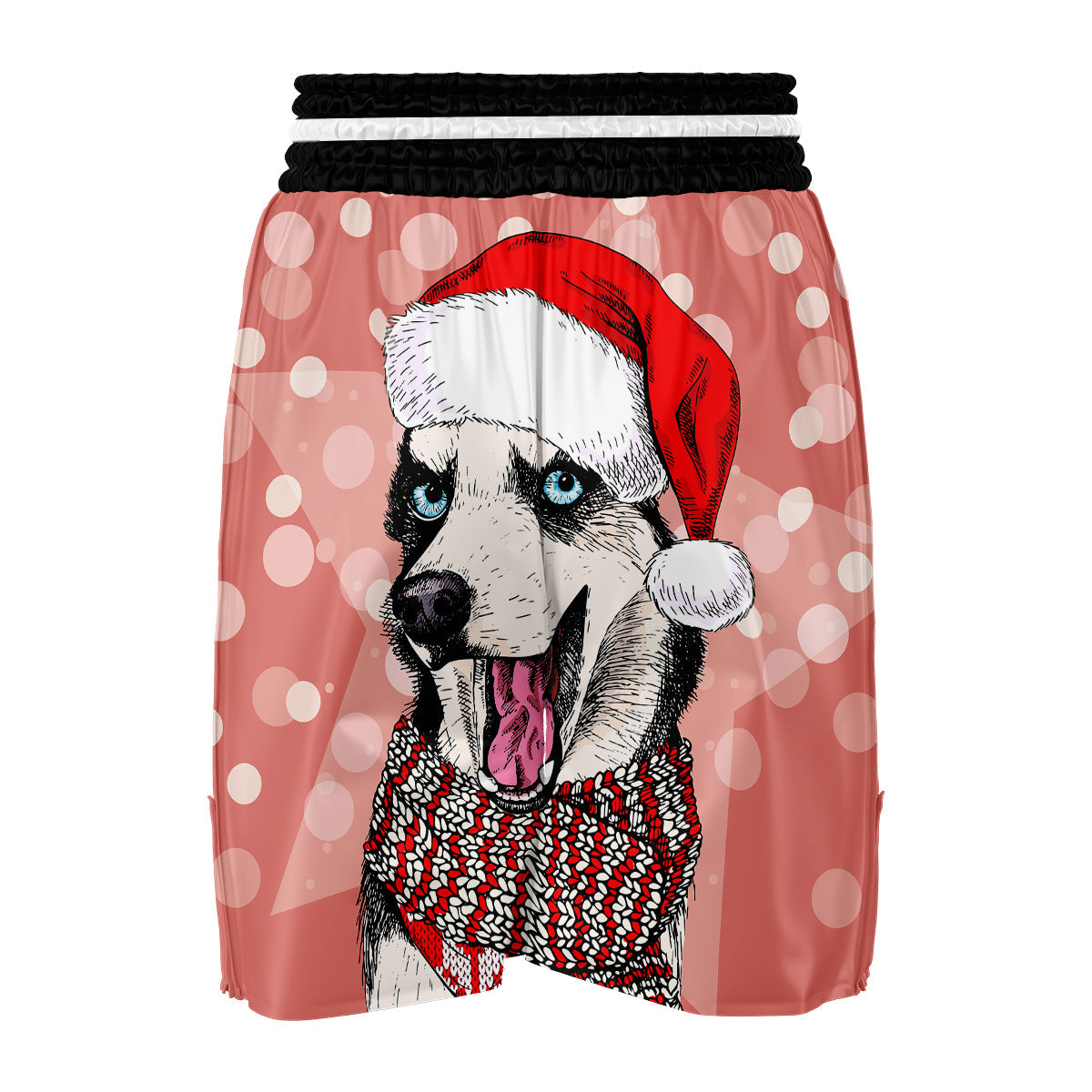 Siberian Husky Christmas Print Boxing Shorts-grizzshop