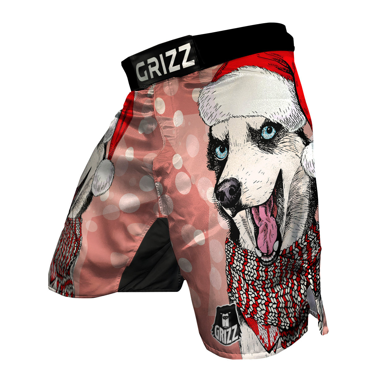 Siberian Husky Christmas Print MMA Shorts-grizzshop