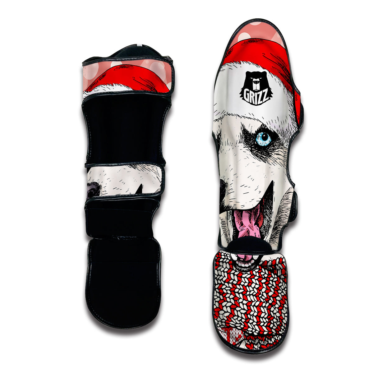 Siberian Husky Christmas Print Muay Thai Shin Guards-grizzshop