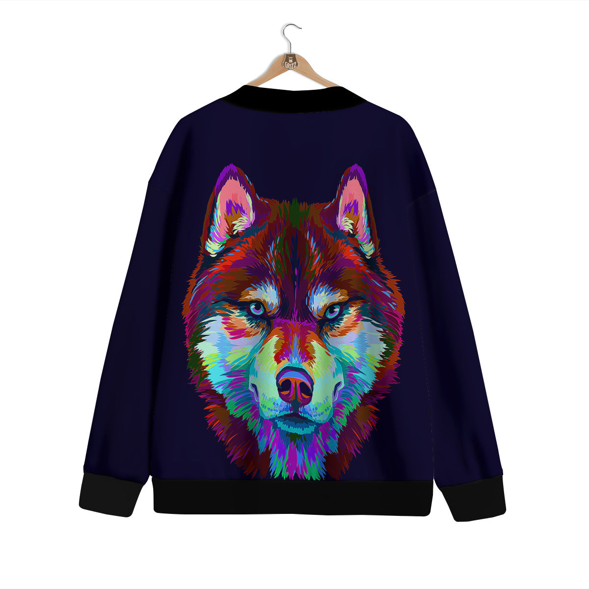 Siberian Husky Colorful Print Cardigan-grizzshop