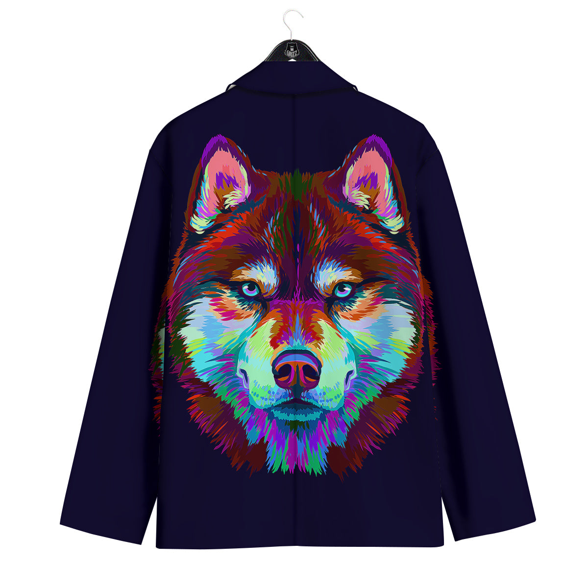 Siberian Husky Colorful Print Men's Sport Coat-grizzshop