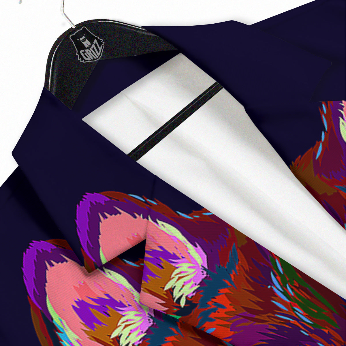 Siberian Husky Colorful Print Men's Sport Coat-grizzshop