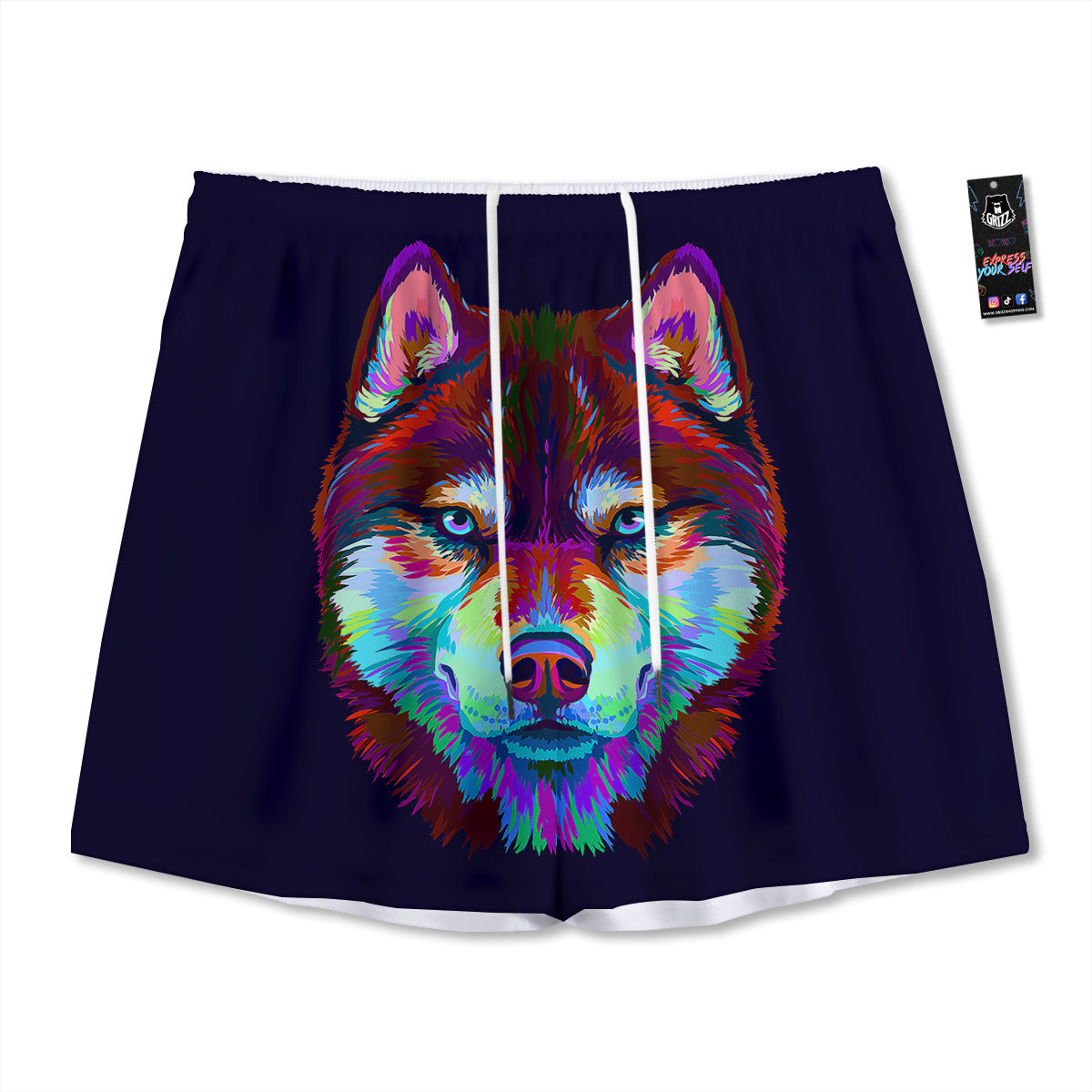 Sagittarius Sign Black And Gold Print Mesh Shorts