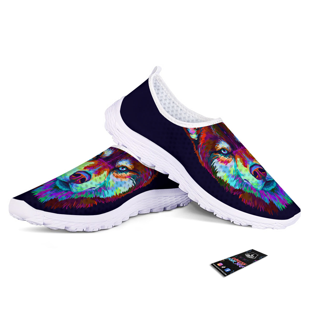 Siberian Husky Colorful Print Nurse Shoes-grizzshop