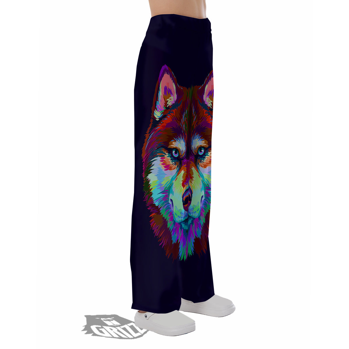 Siberian Husky Colorful Print Pajama Pants-grizzshop