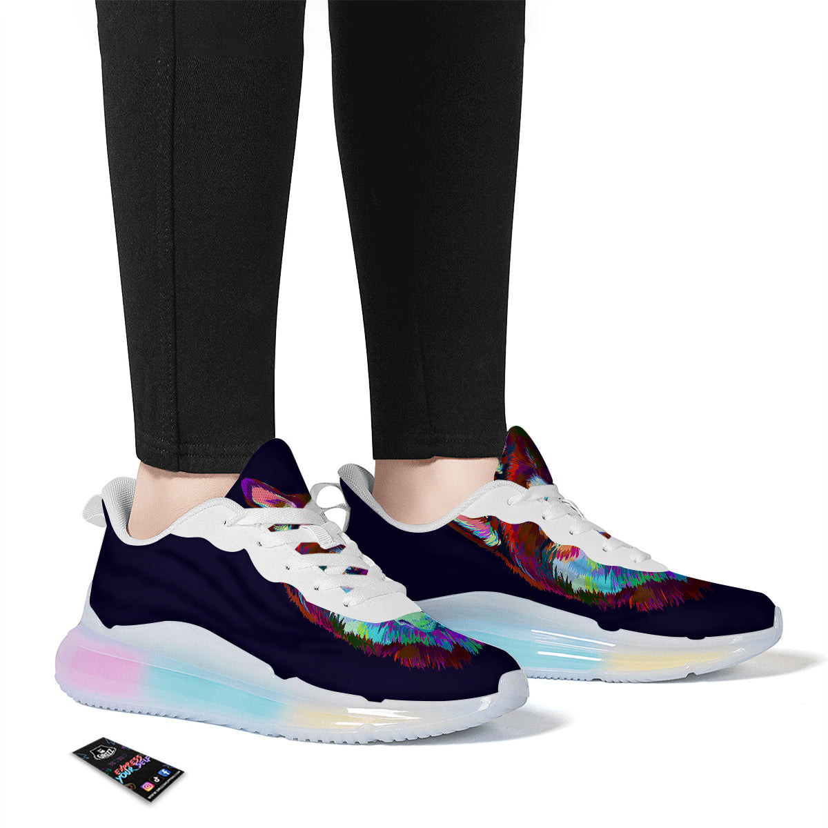 Siberian Husky Colorful Print Running Sneakers-grizzshop