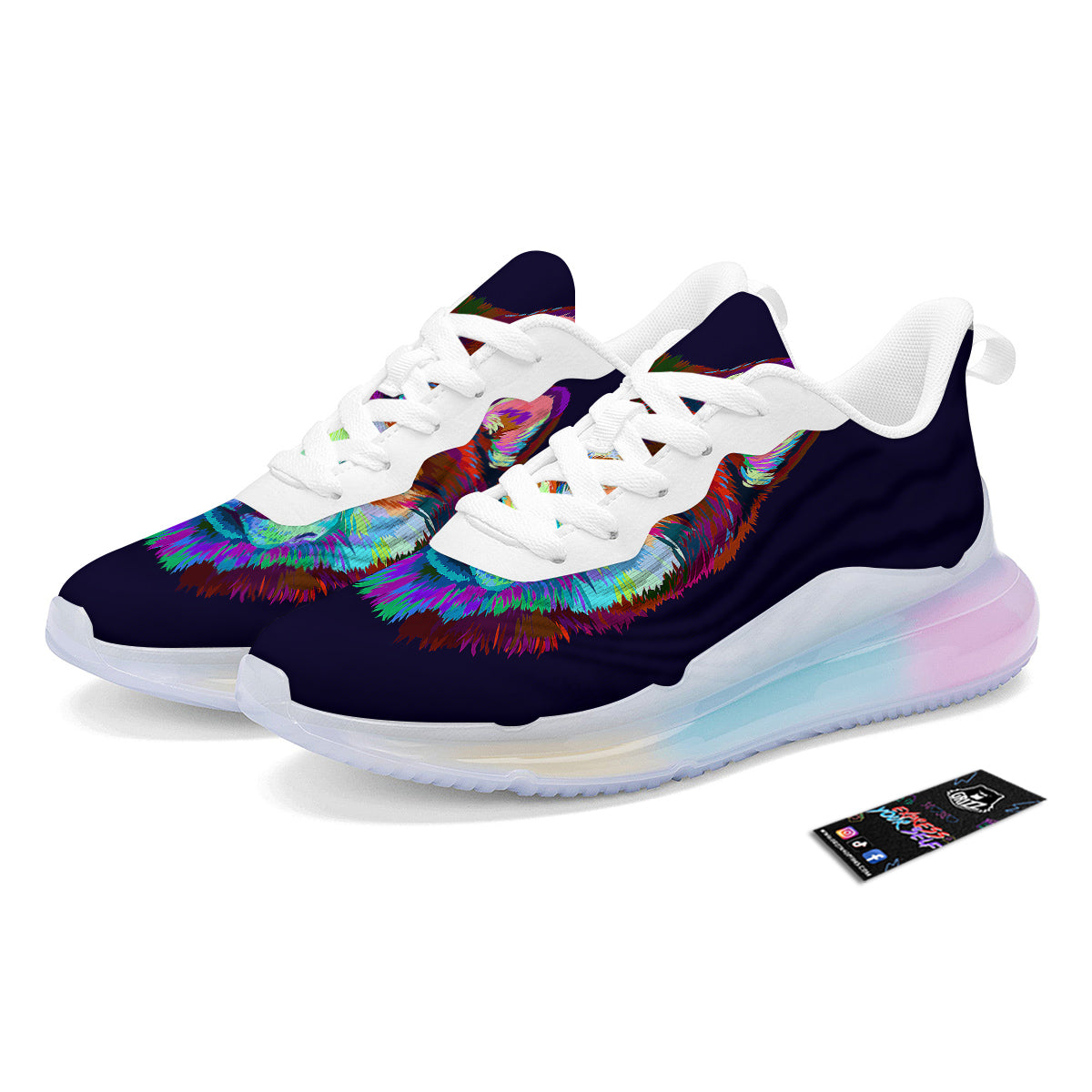 Siberian Husky Colorful Print Running Sneakers-grizzshop