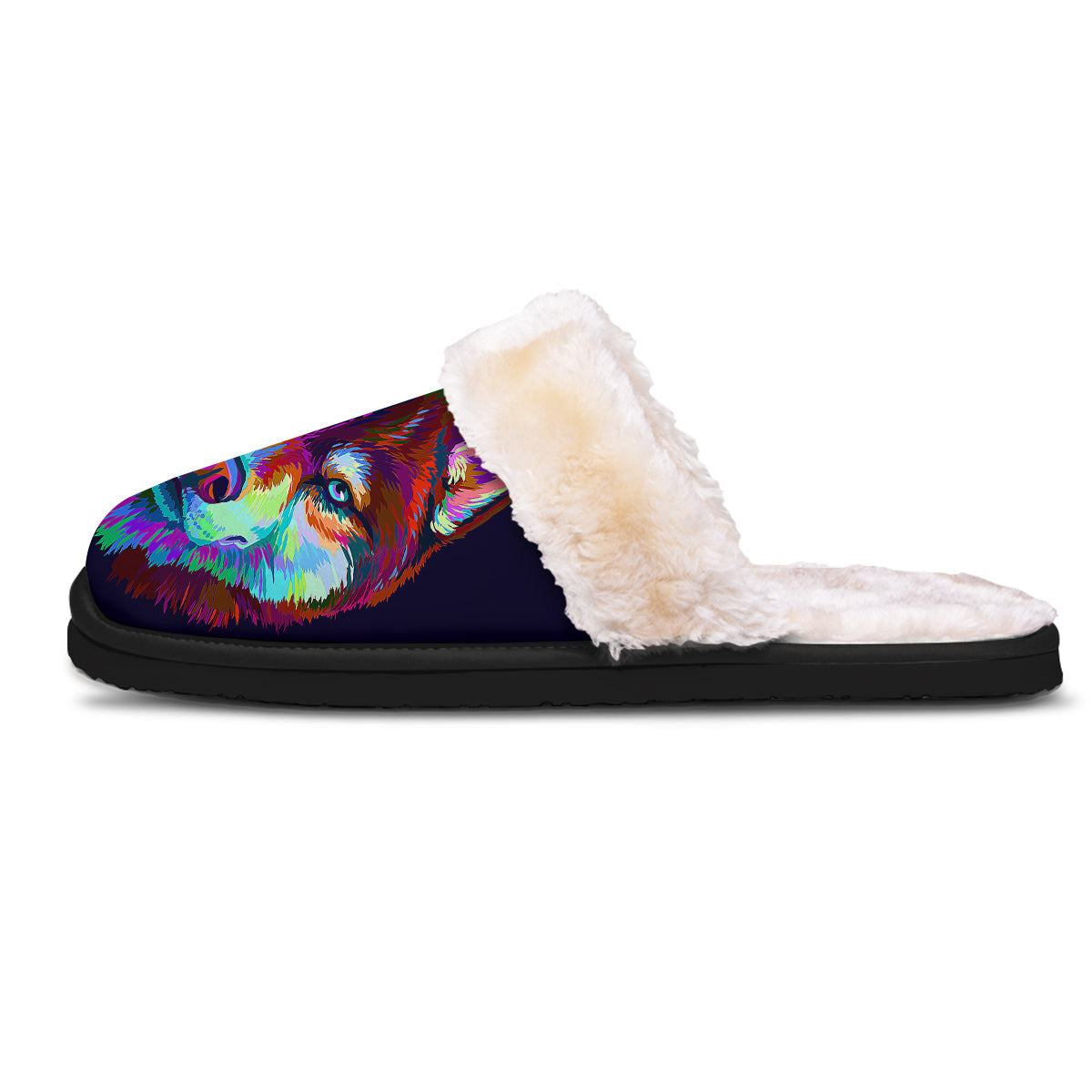 Siberian Husky Colorful Print Slippers-grizzshop