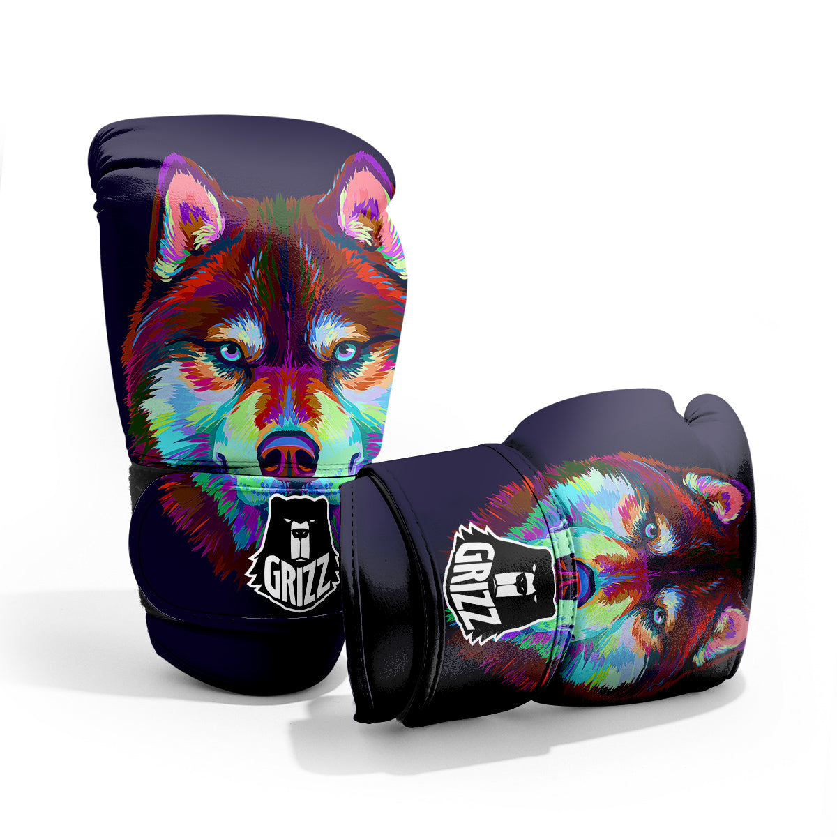 Siberian Husky Colorful Print Pro Boxing Glove
