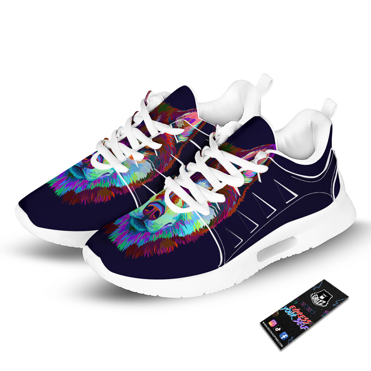 Siberian Husky Colorful Print Tennis Shoes-grizzshop