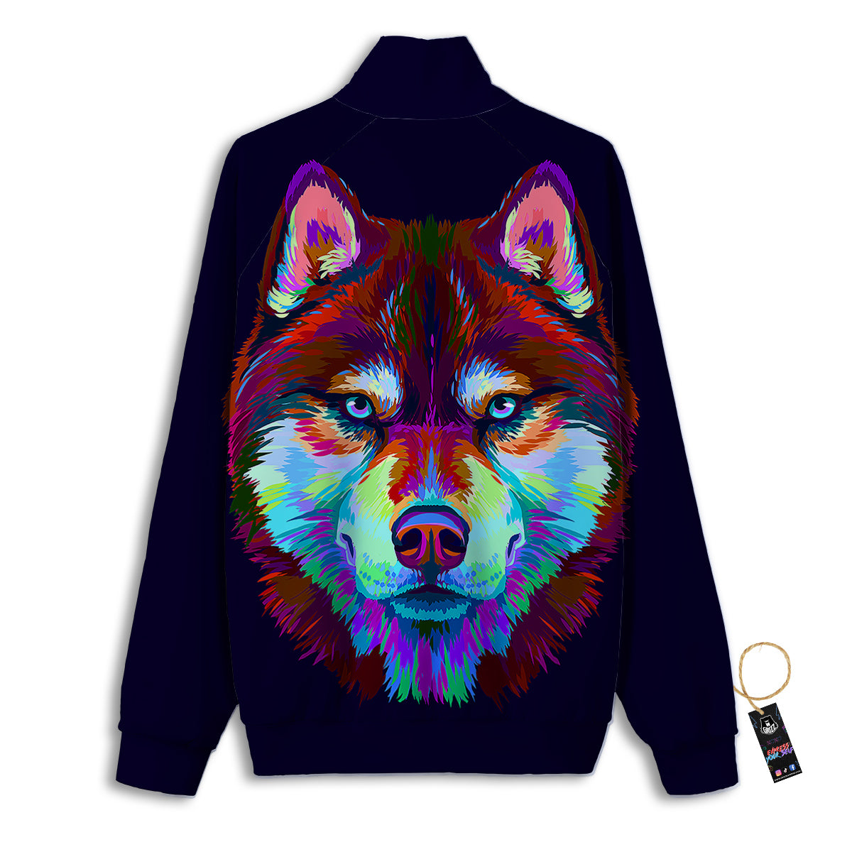 Siberian Husky Colorful Print Track Jacket-grizzshop