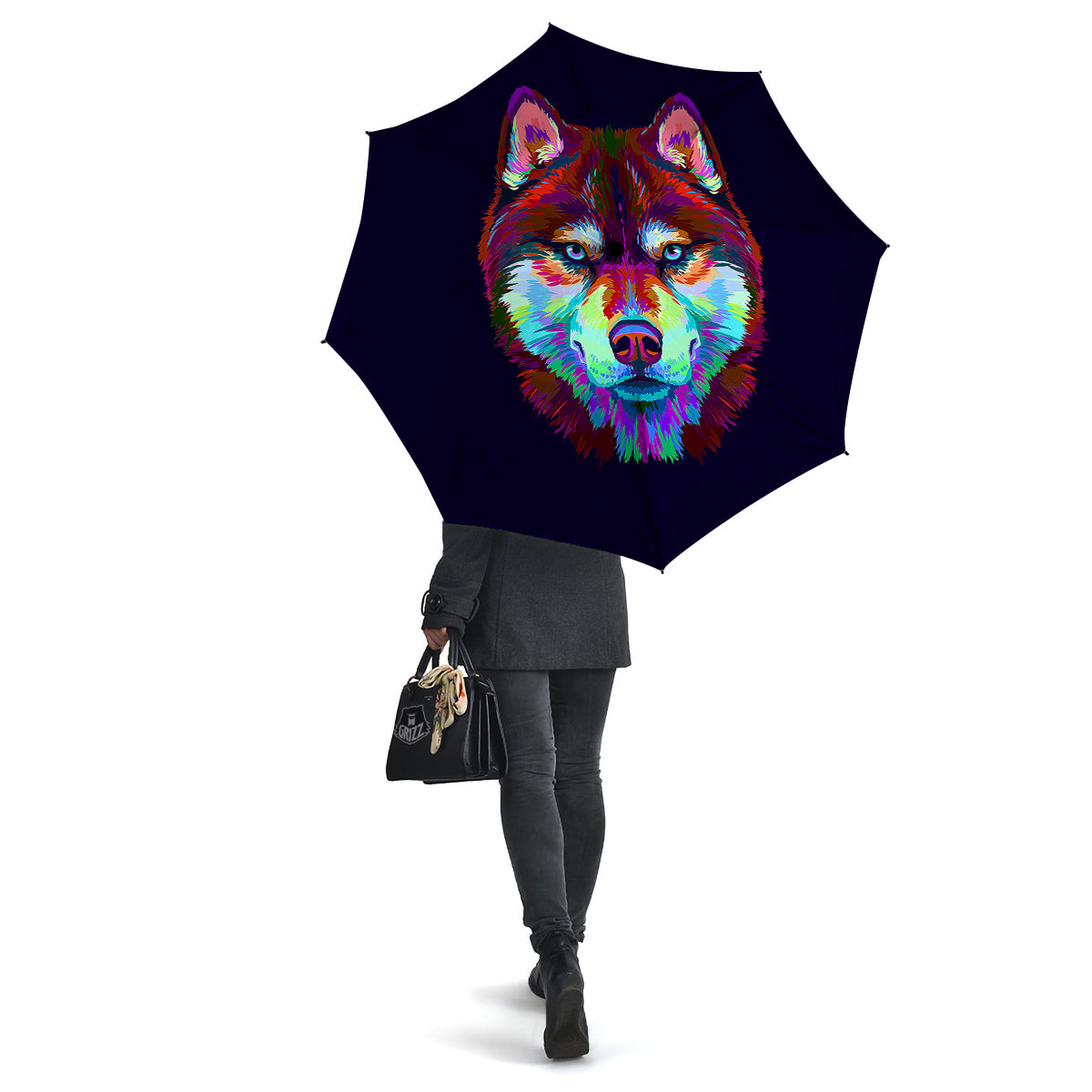 Siberian Husky Colorful Print Umbrella-grizzshop