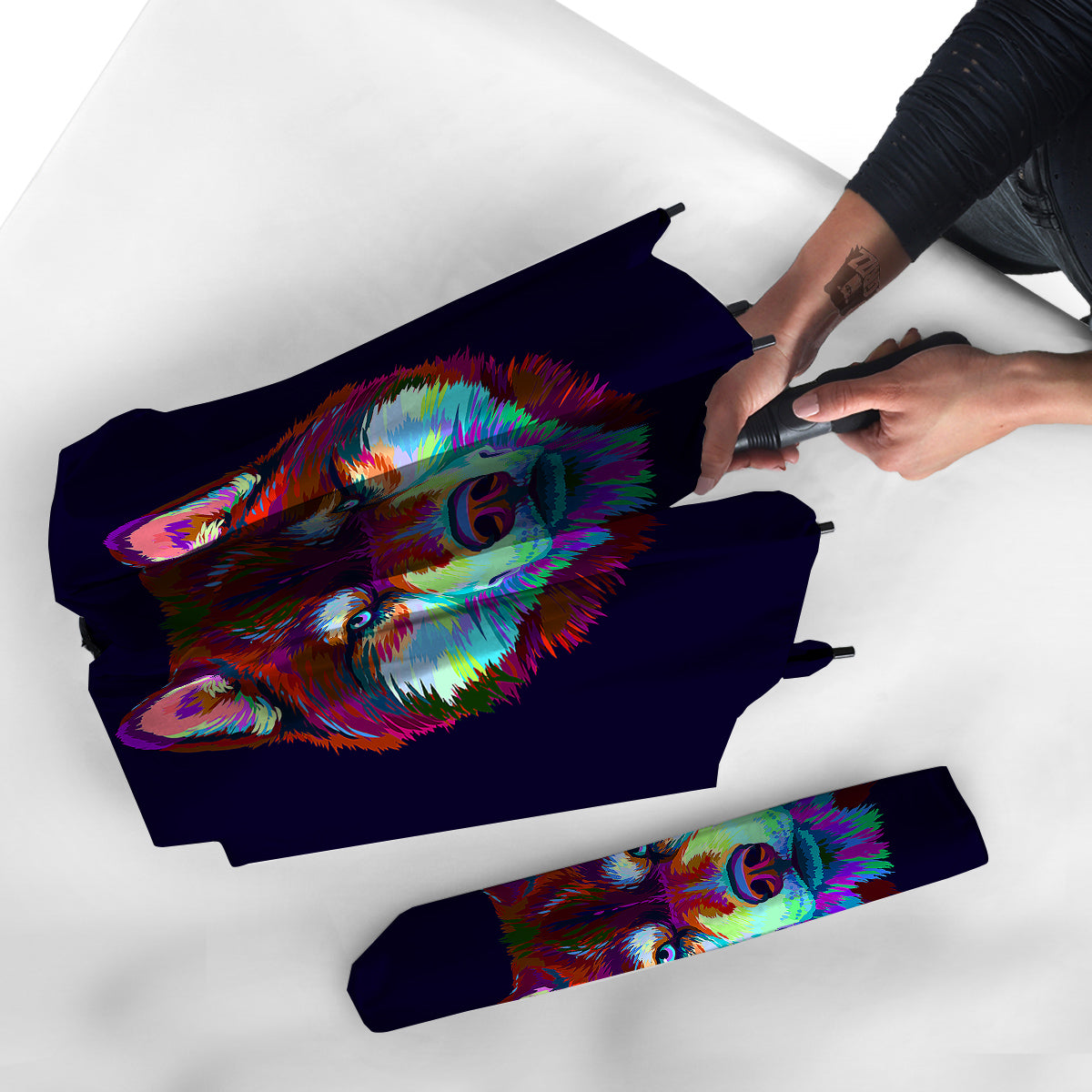 Siberian Husky Colorful Print Umbrella-grizzshop
