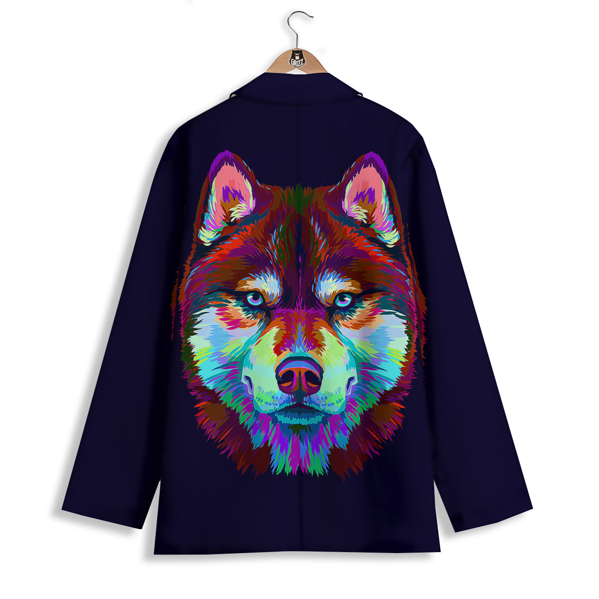 Siberian Husky Colorful Print Women's Blazer-grizzshop
