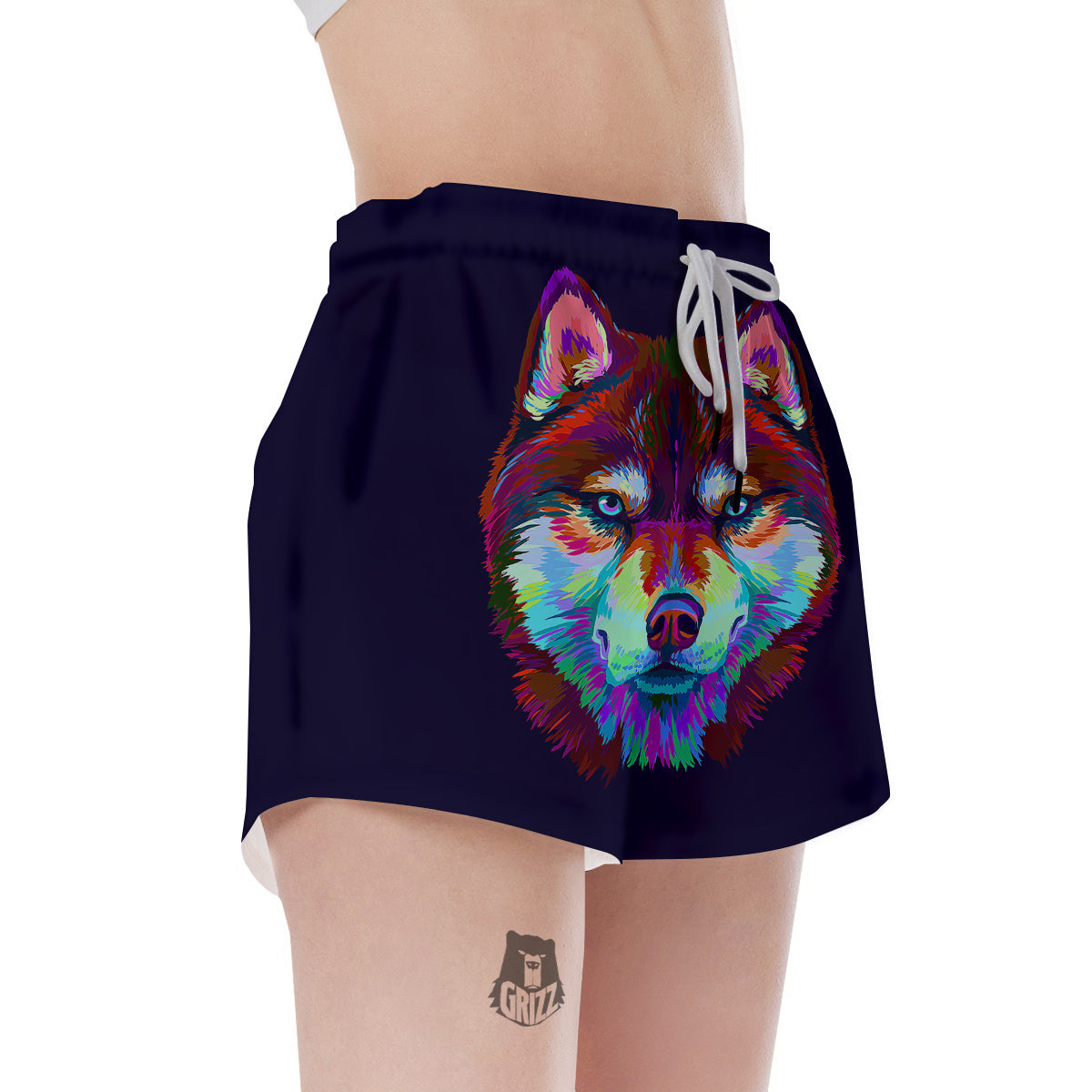 Siberian Husky Colorful Print Women's Shorts-grizzshop