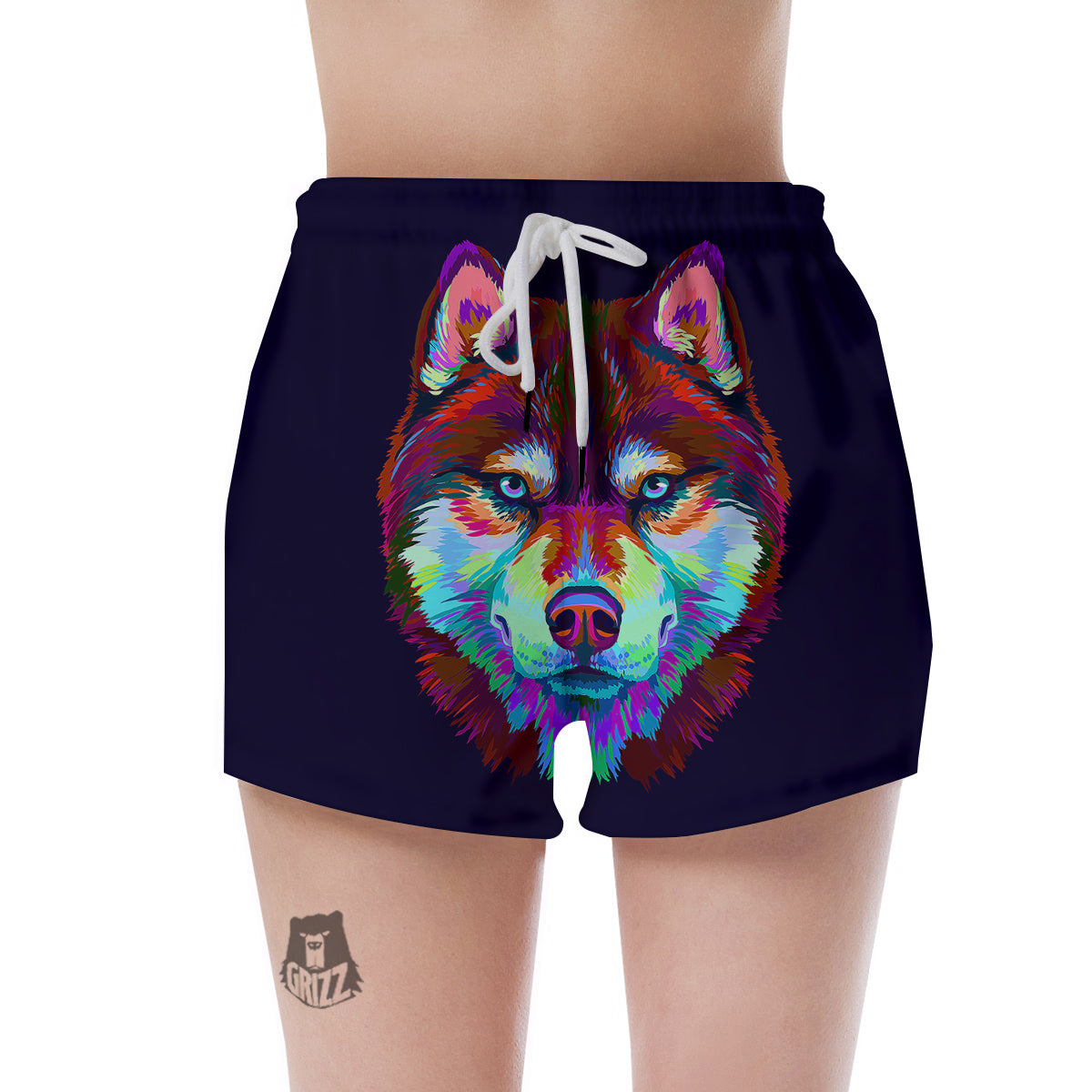 Siberian Husky Colorful Print Women's Shorts-grizzshop