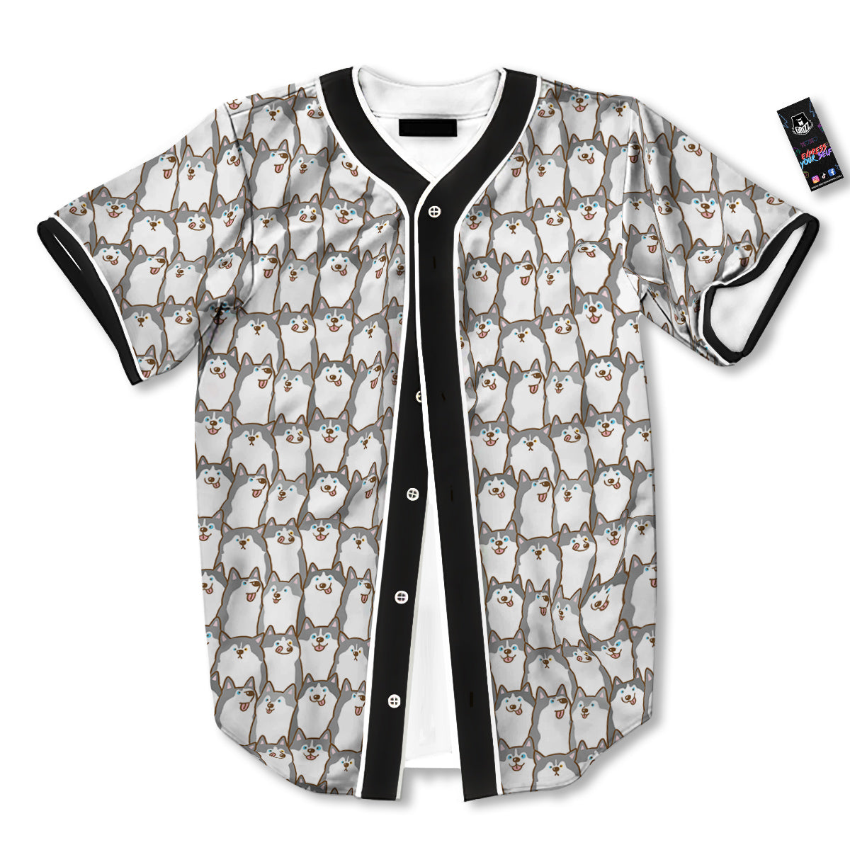 Siberian Husky Cute Print Pattern Baseball Jersey-grizzshop